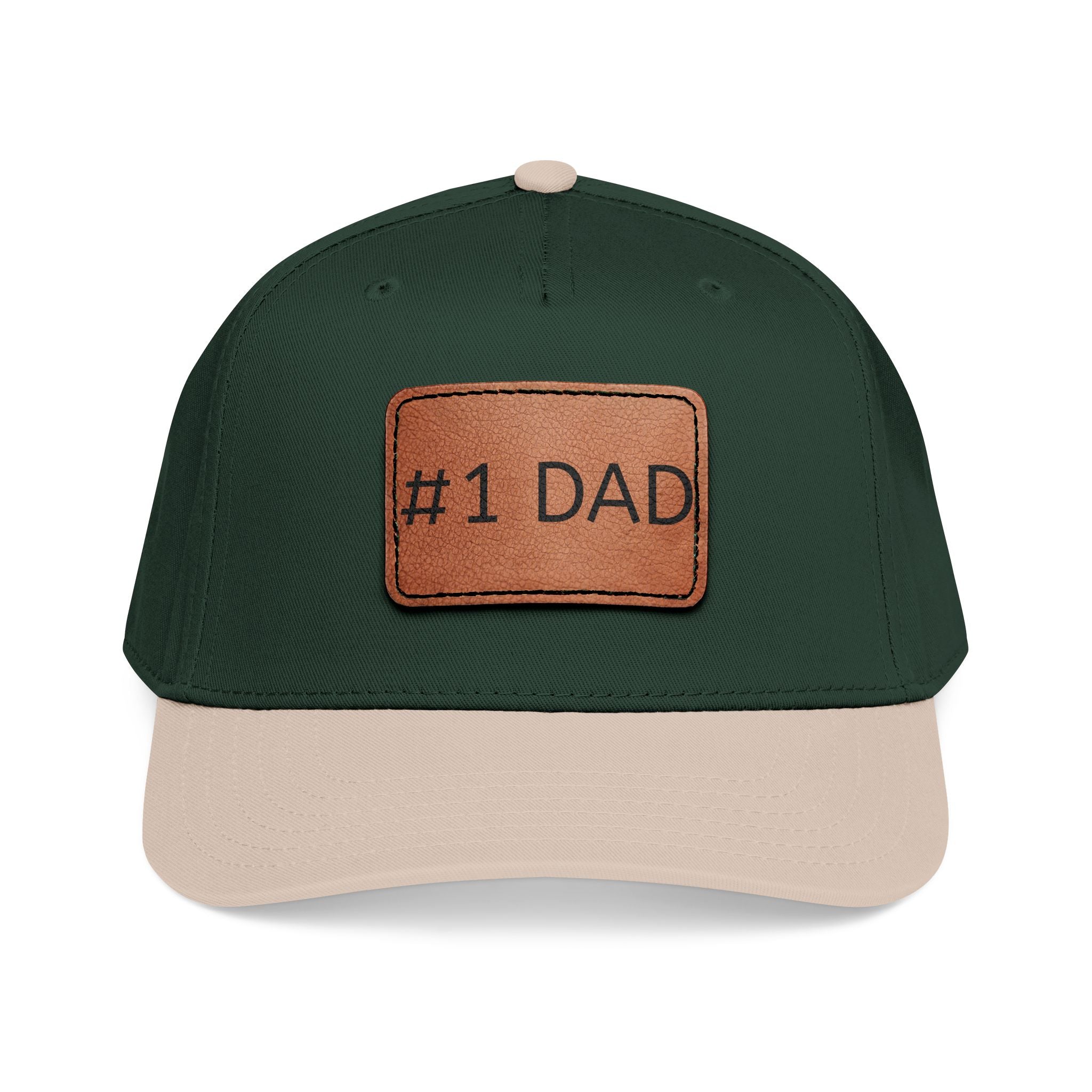 #1 Dad Leather Patch Baseball Cap — Father's Day Gift Hat