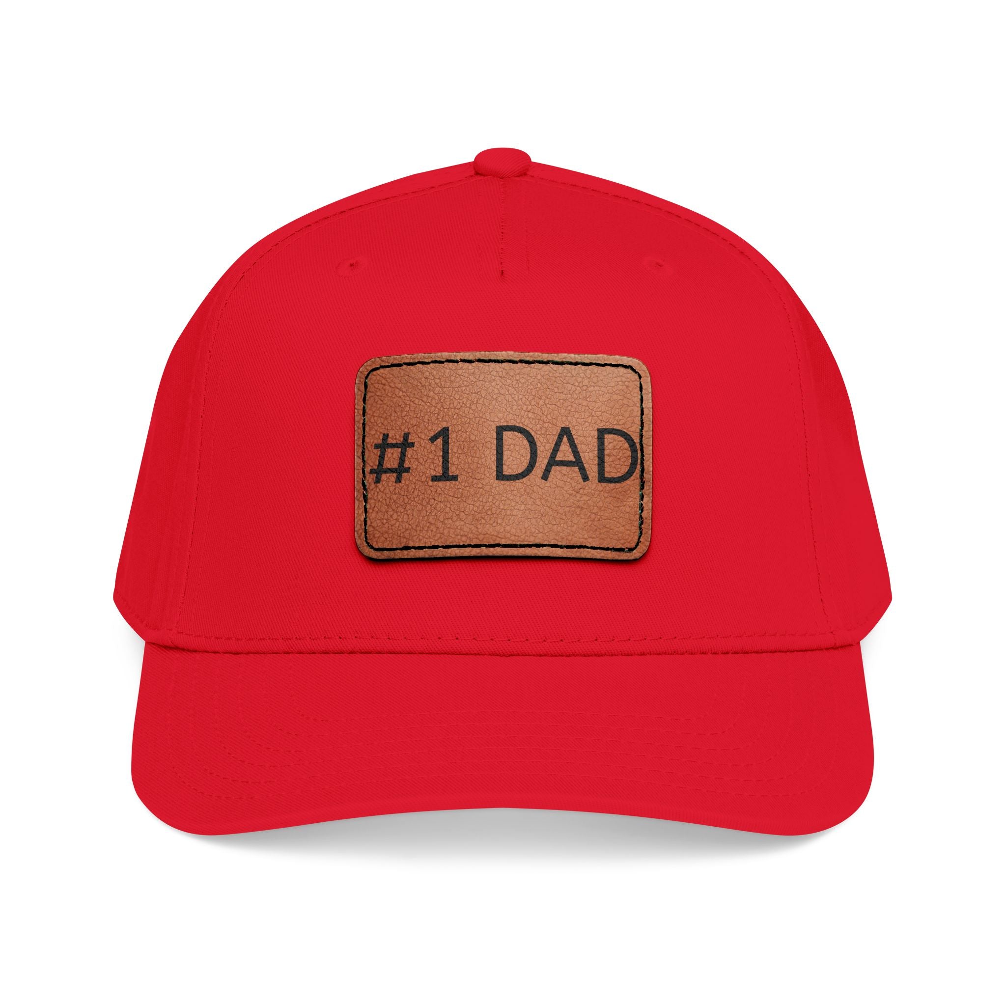 #1 Dad Leather Patch Baseball Cap — Father's Day Gift Hat