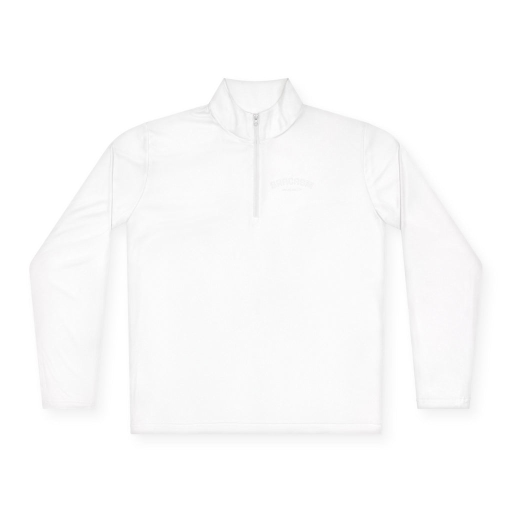 Sarcasm Club Quarter-Zip Pullover — Minimal Embroidered Chest Design
