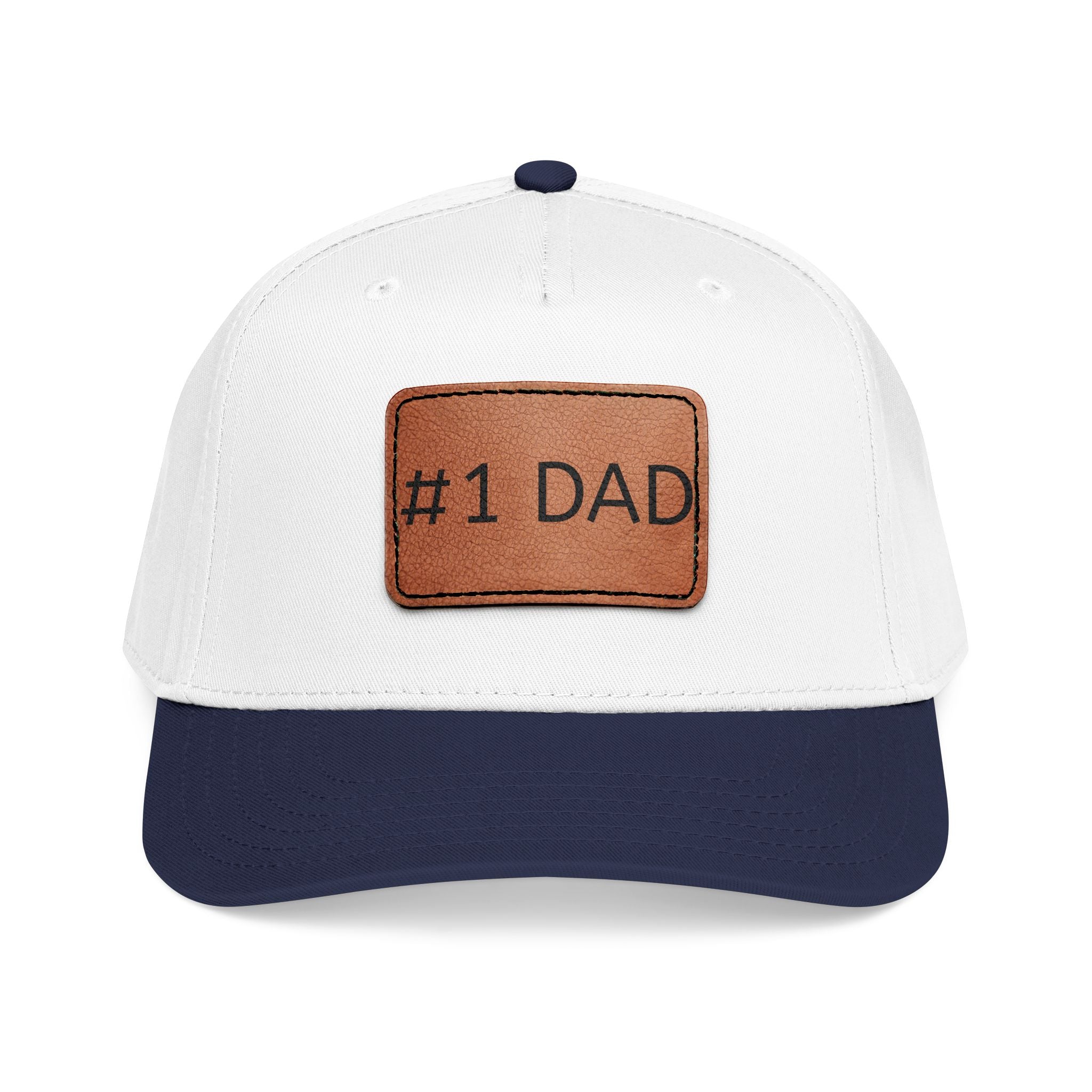#1 Dad Leather Patch Baseball Cap — Father's Day Gift Hat