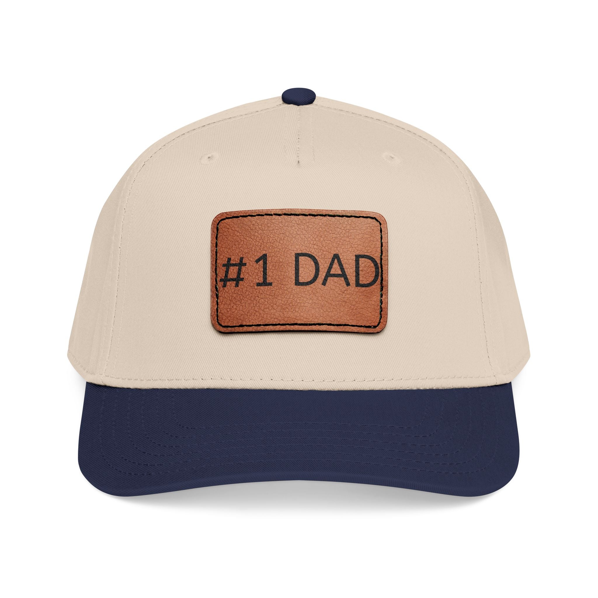 #1 Dad Leather Patch Baseball Cap — Father's Day Gift Hat