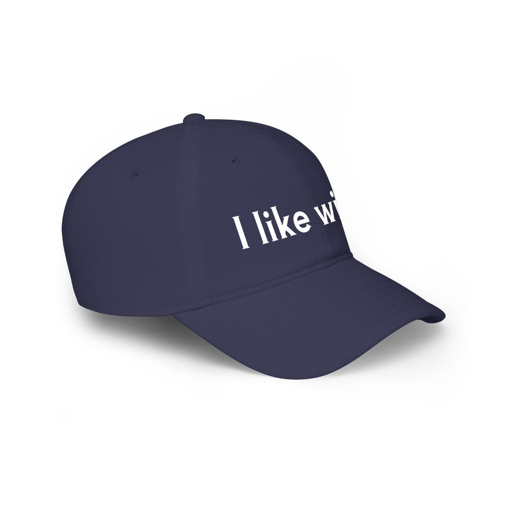 I Like Wine Baseball Cap — Casual Red Low-Profile Wine Lover Hat