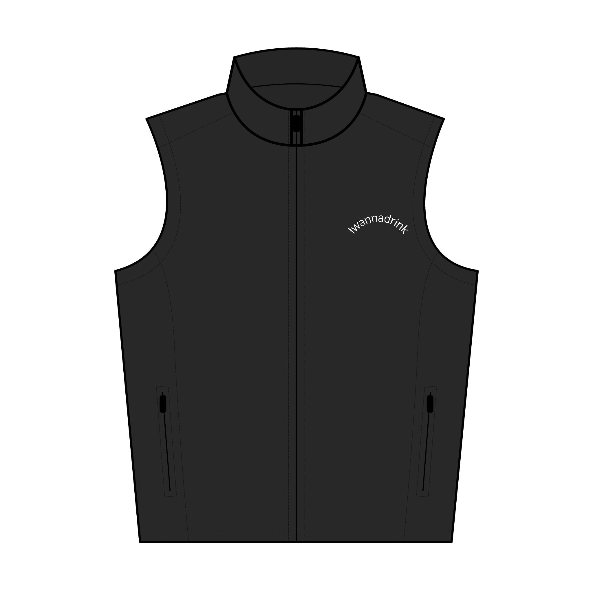 Embroidered Men's Soft Shell Vest — Lightweight Zip-Up Outerwear
