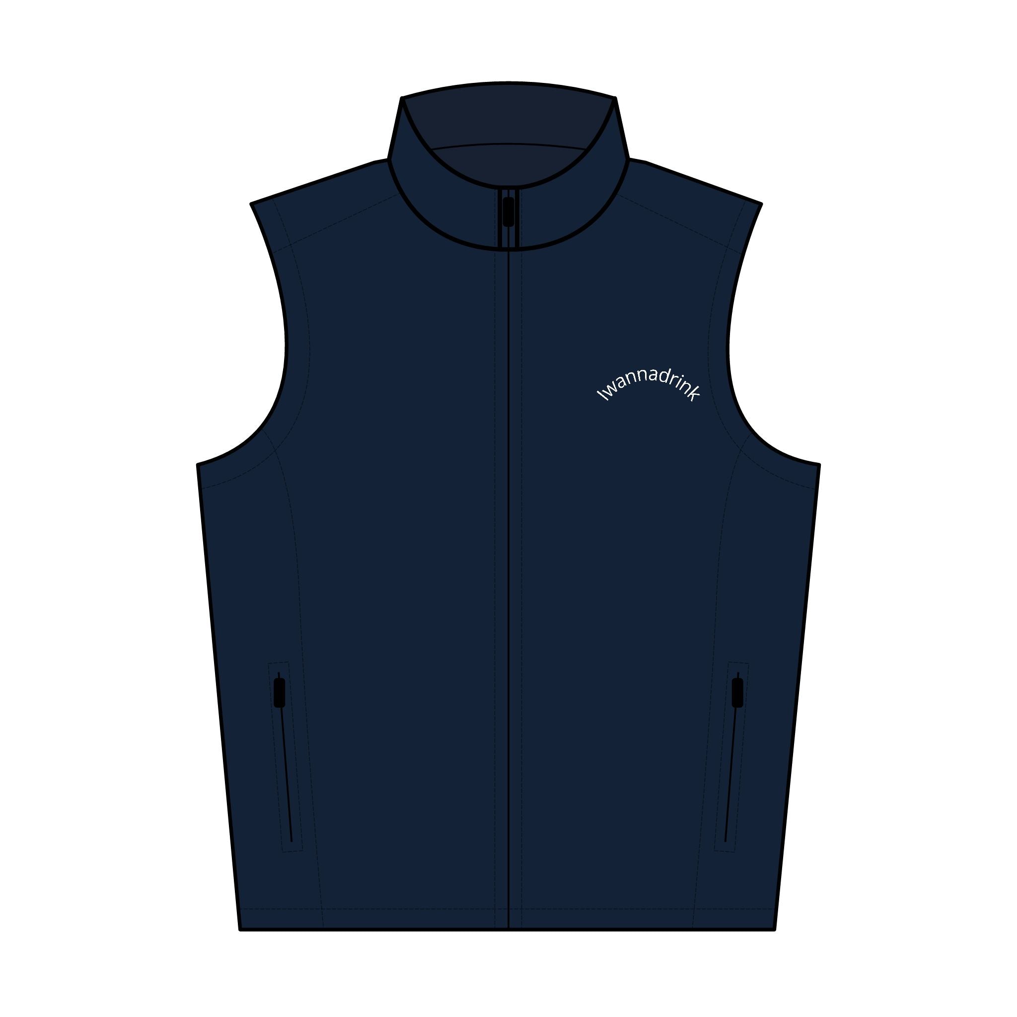 Embroidered Men's Soft Shell Vest — Lightweight Zip-Up Outerwear
