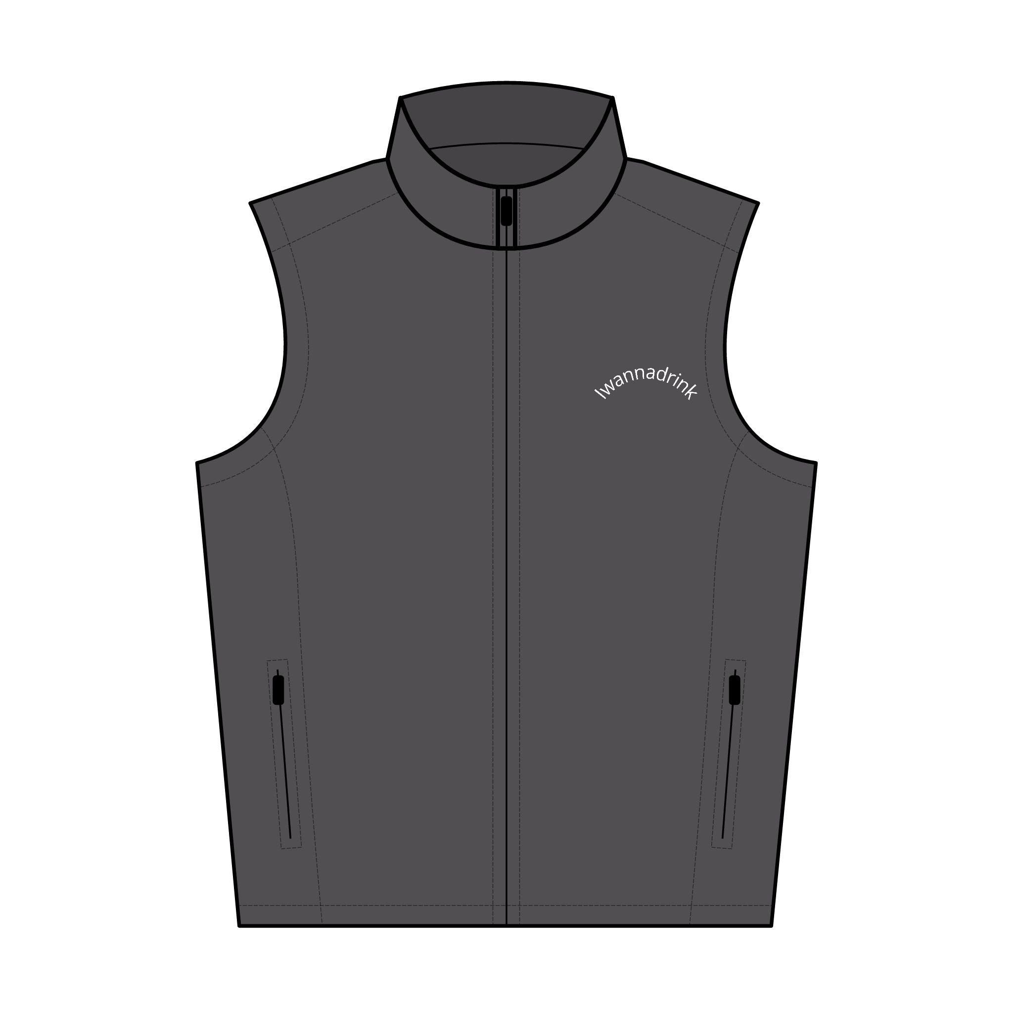Embroidered Men's Soft Shell Vest — Lightweight Zip-Up Outerwear
