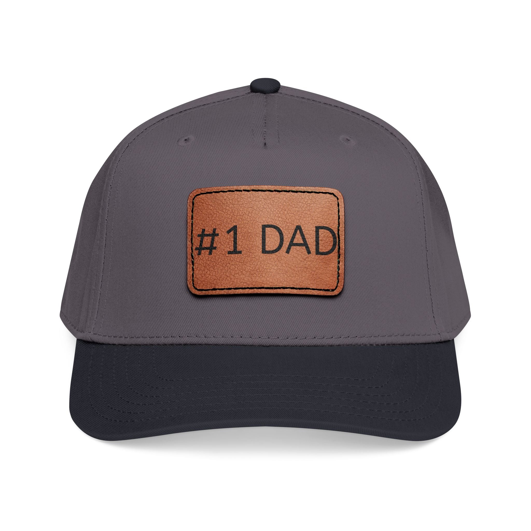 #1 Dad Leather Patch Baseball Cap — Father's Day Gift Hat