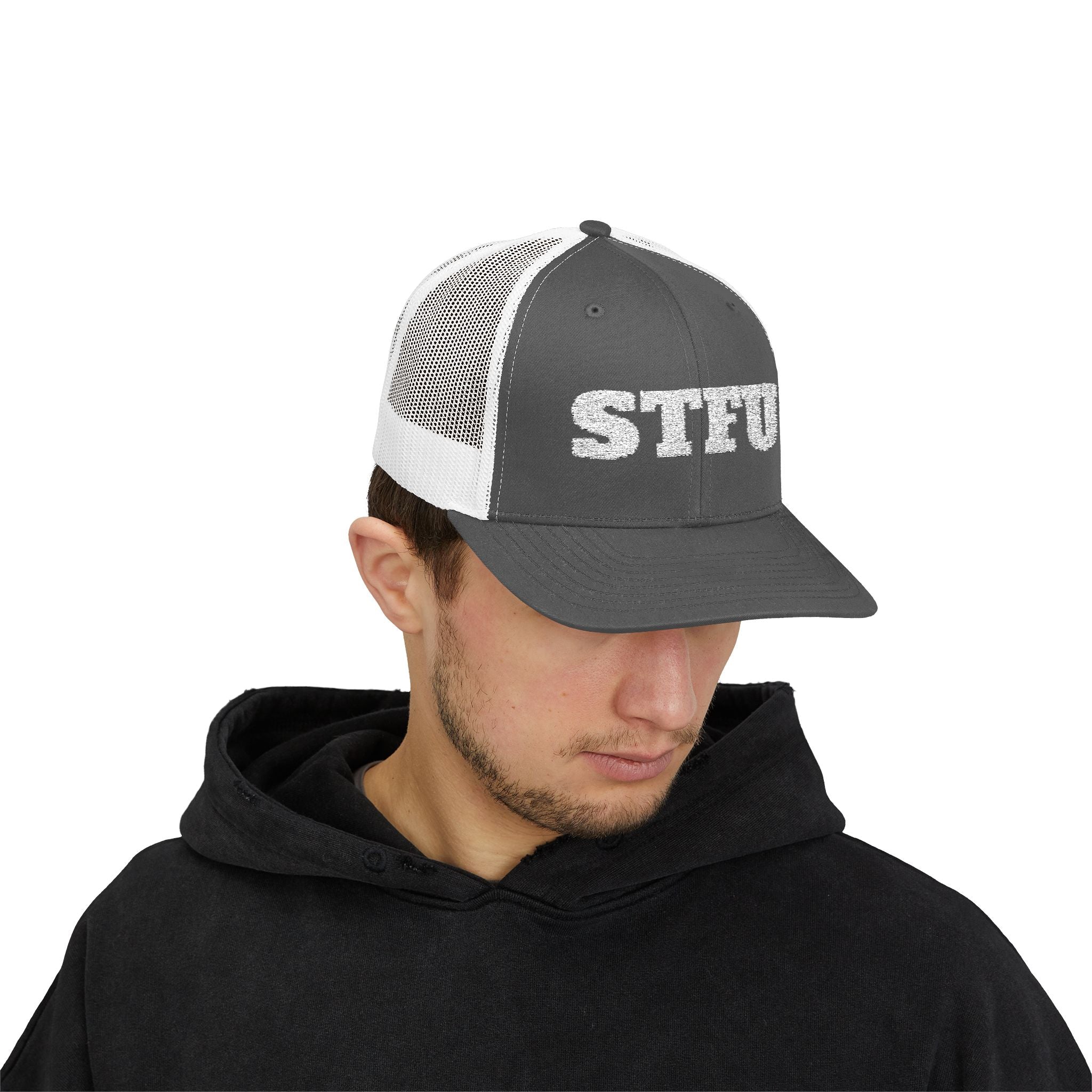 STFU Trucker Cap — Embroidered Snapback Hat