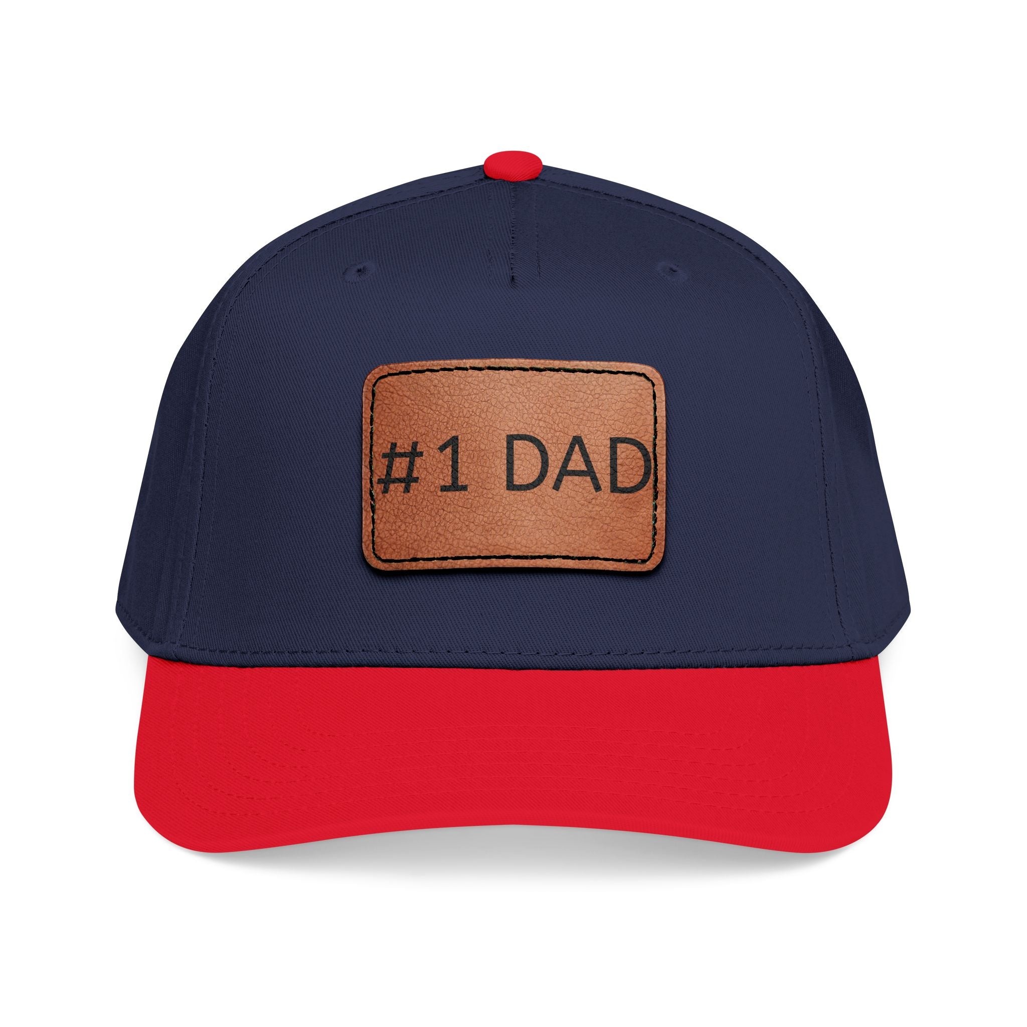 #1 Dad Leather Patch Baseball Cap — Father's Day Gift Hat