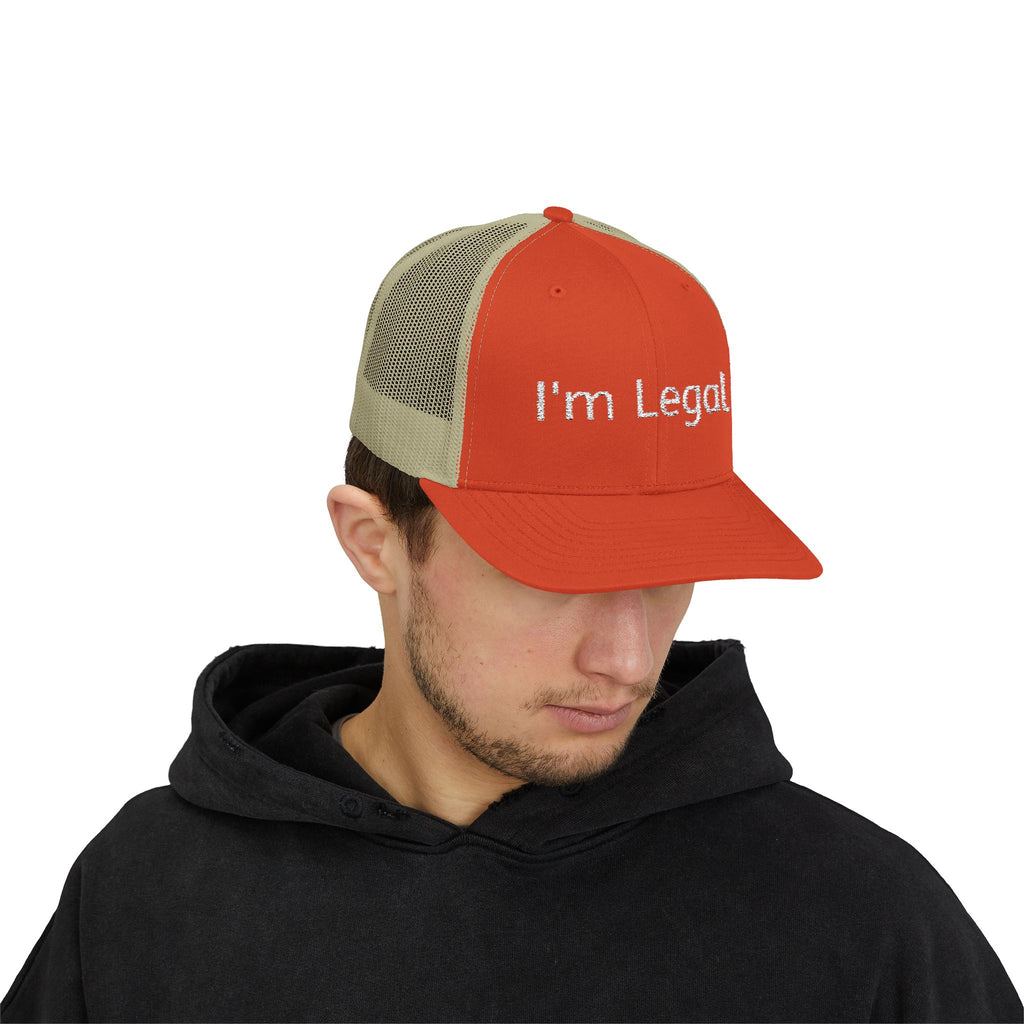I'm Legal Snapback Trucker Cap – Bold Embroidered Statement Hat for New Citizens & Pride Celebrations