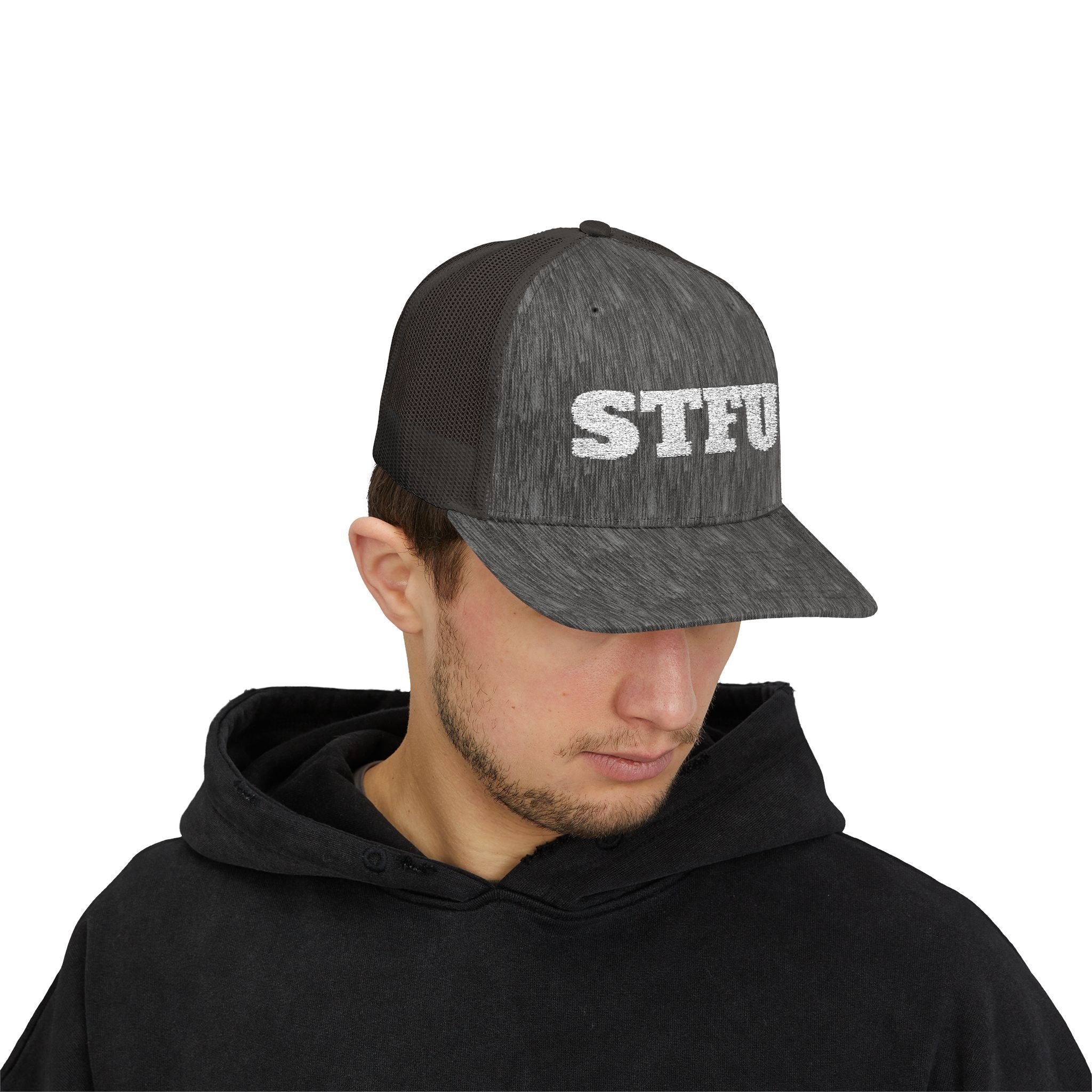 STFU Trucker Cap — Embroidered Snapback Hat