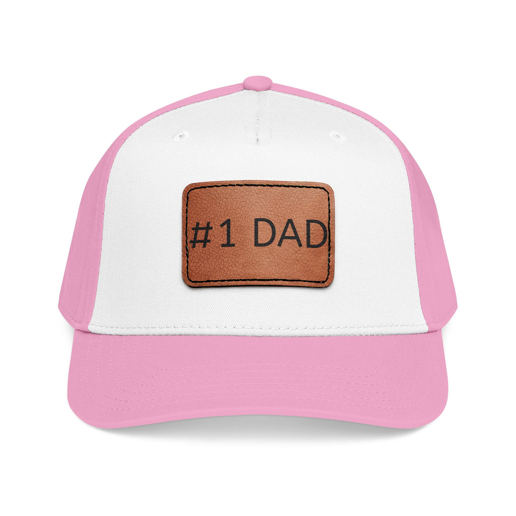 #1 Dad Leather Patch Baseball Cap — Father's Day Gift Hat