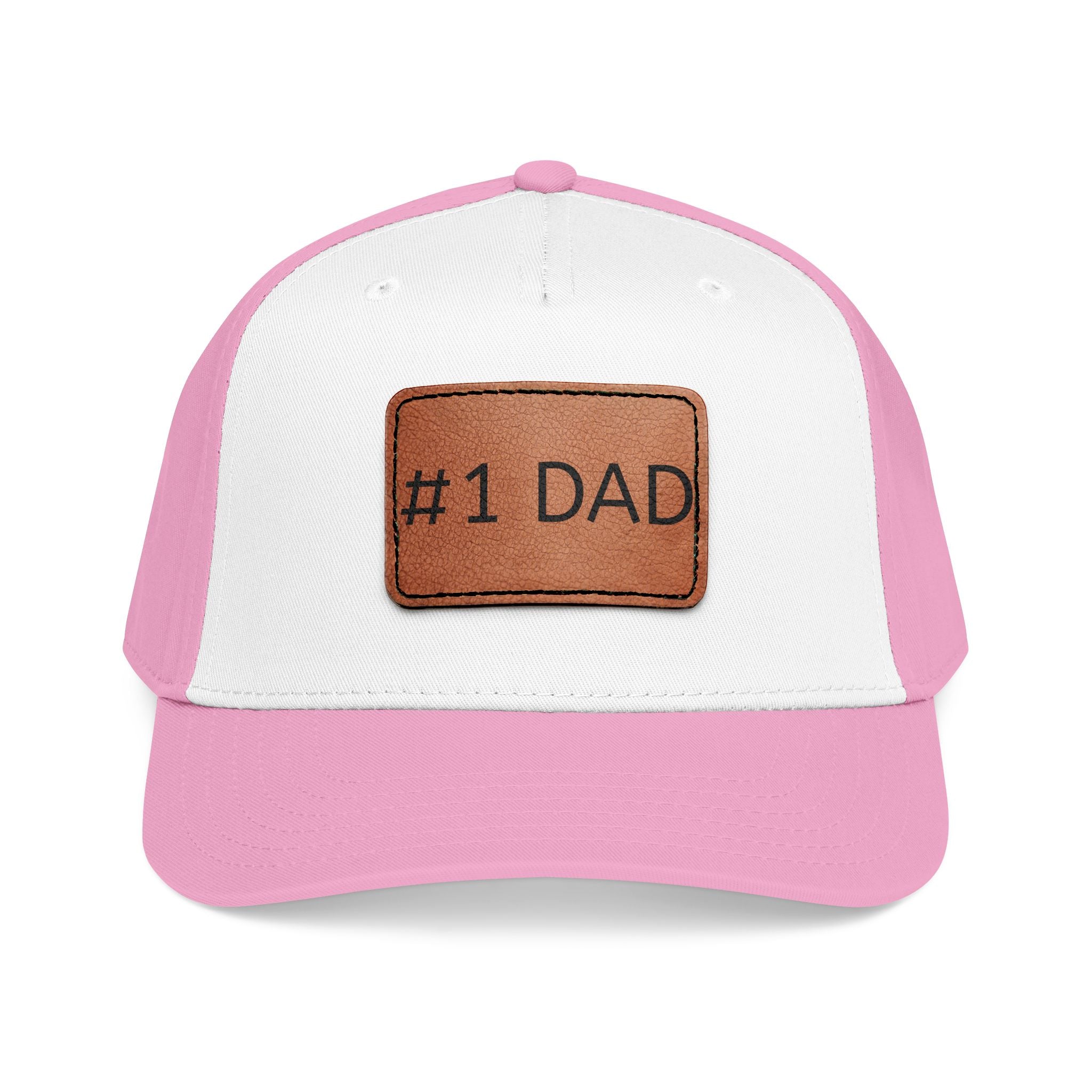 #1 Dad Leather Patch Baseball Cap — Father's Day Gift Hat