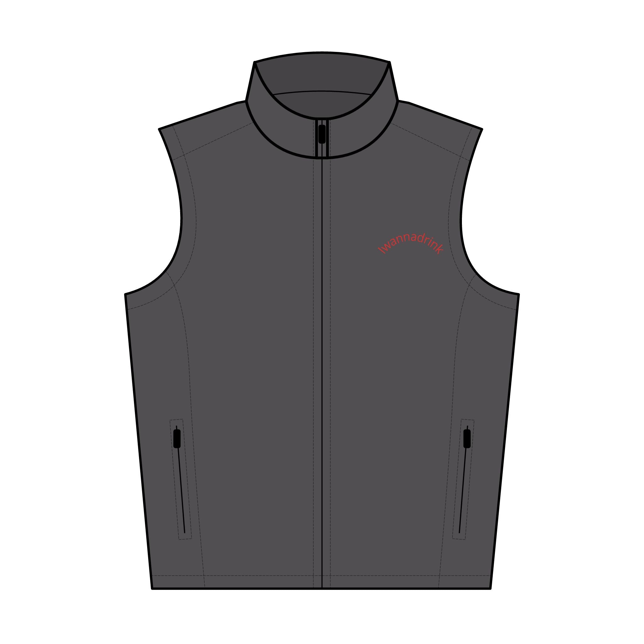 Embroidered Men's Soft Shell Vest — Lightweight Zip-Up Outerwear