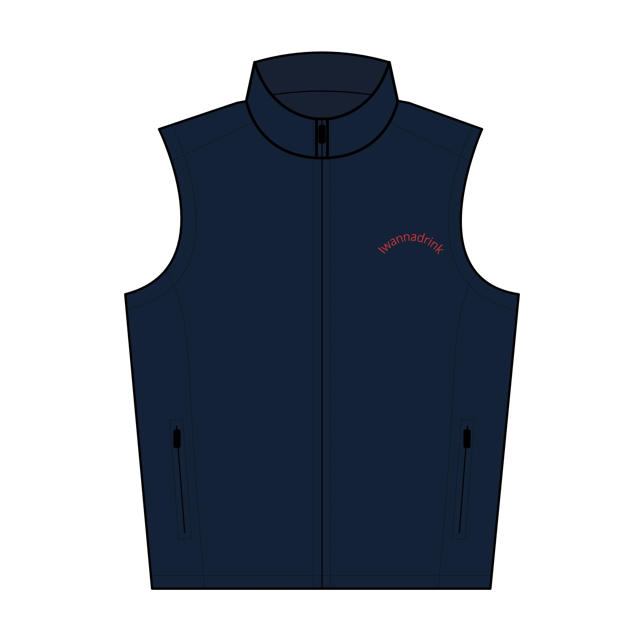Embroidered Men's Soft Shell Vest — Lightweight Zip-Up Outerwear