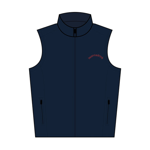 Embroidered Men's Soft Shell Vest — Lightweight Zip-Up Outerwear