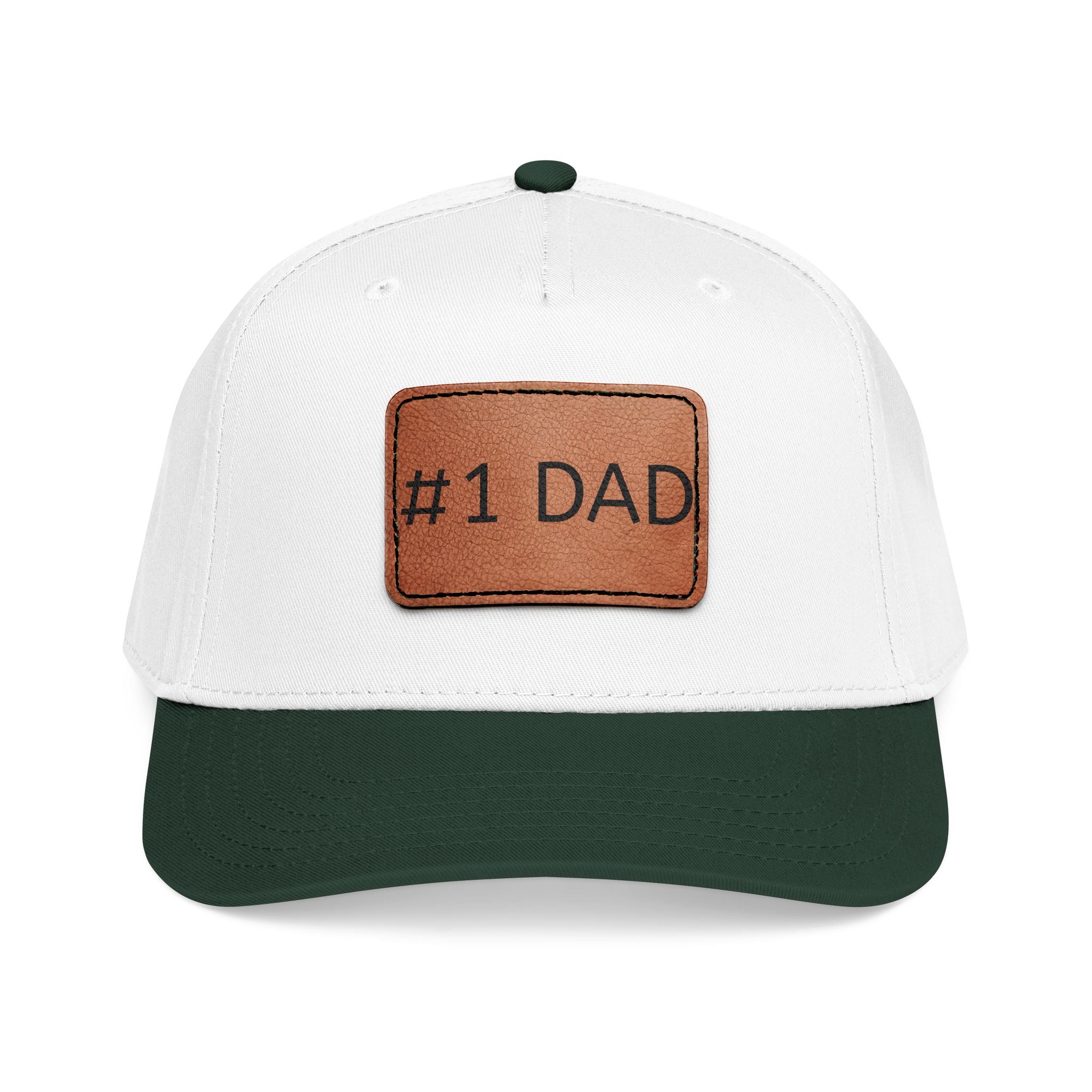 #1 Dad Leather Patch Baseball Cap — Father's Day Gift Hat