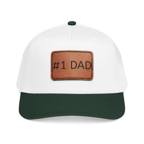 #1 Dad Leather Patch Baseball Cap — Father's Day Gift Hat