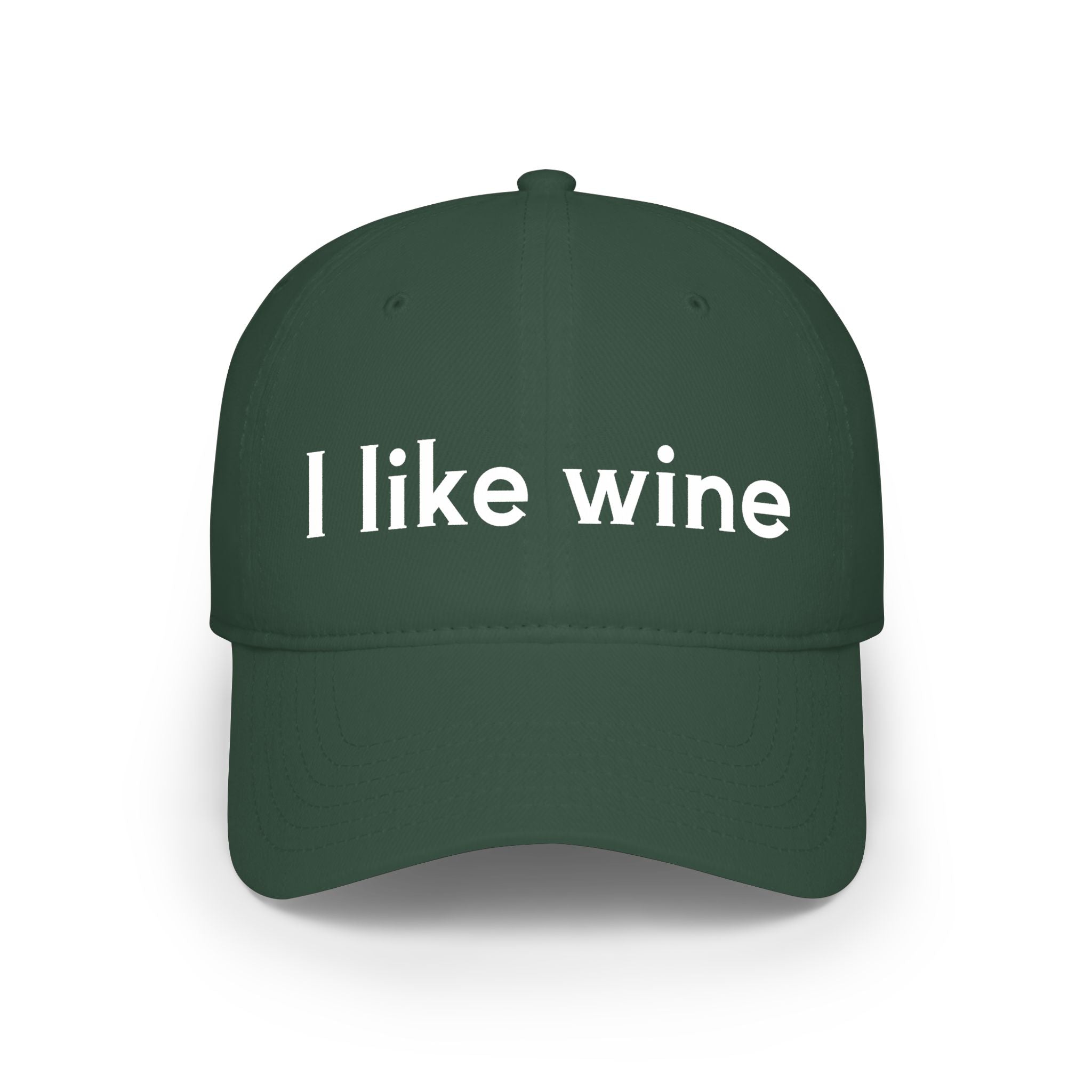 I Like Wine Baseball Cap — Casual Red Low-Profile Wine Lover Hat