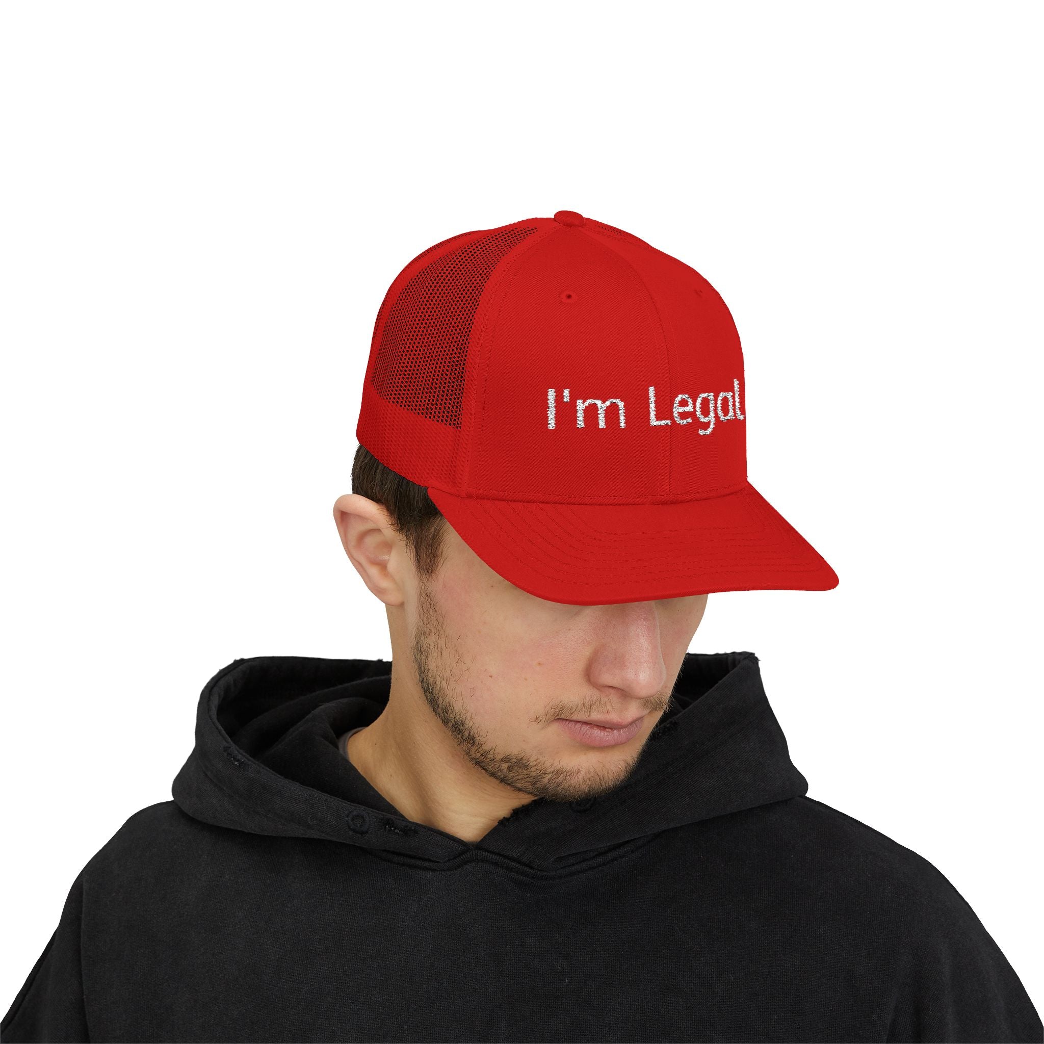 I'm Legal Snapback Trucker Cap – Bold Embroidered Statement Hat for New Citizens & Pride Celebrations