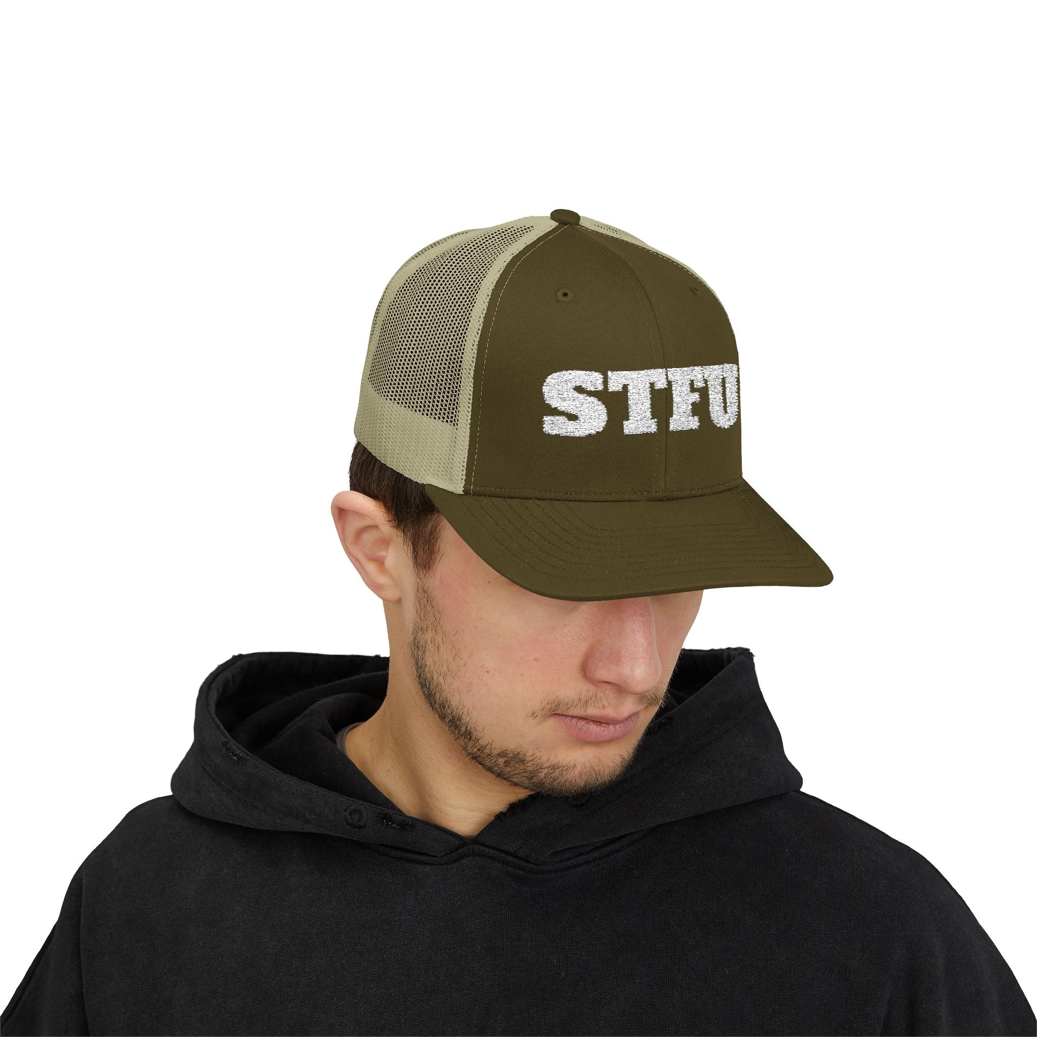 STFU Trucker Cap — Embroidered Snapback Hat