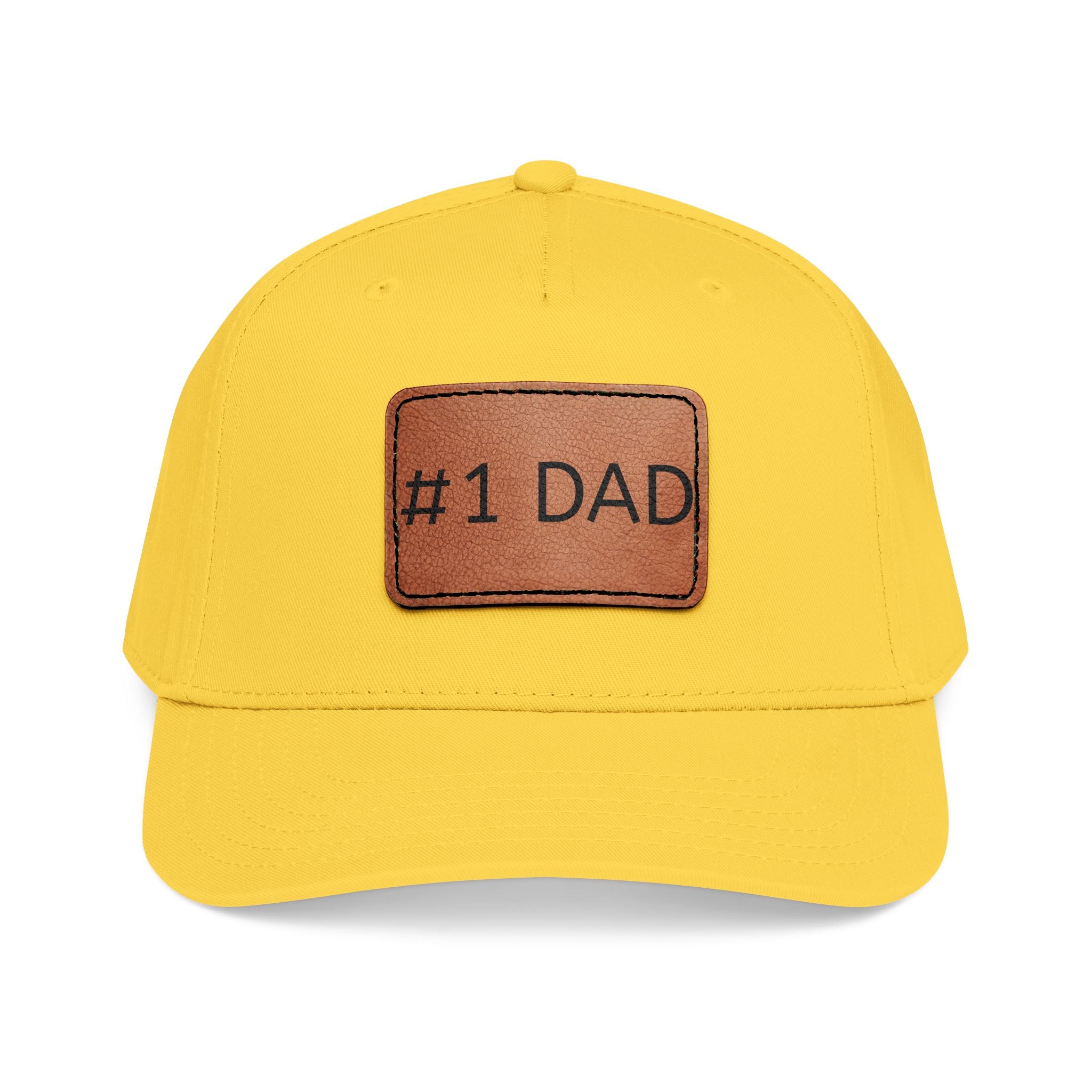 #1 Dad Leather Patch Baseball Cap — Father's Day Gift Hat