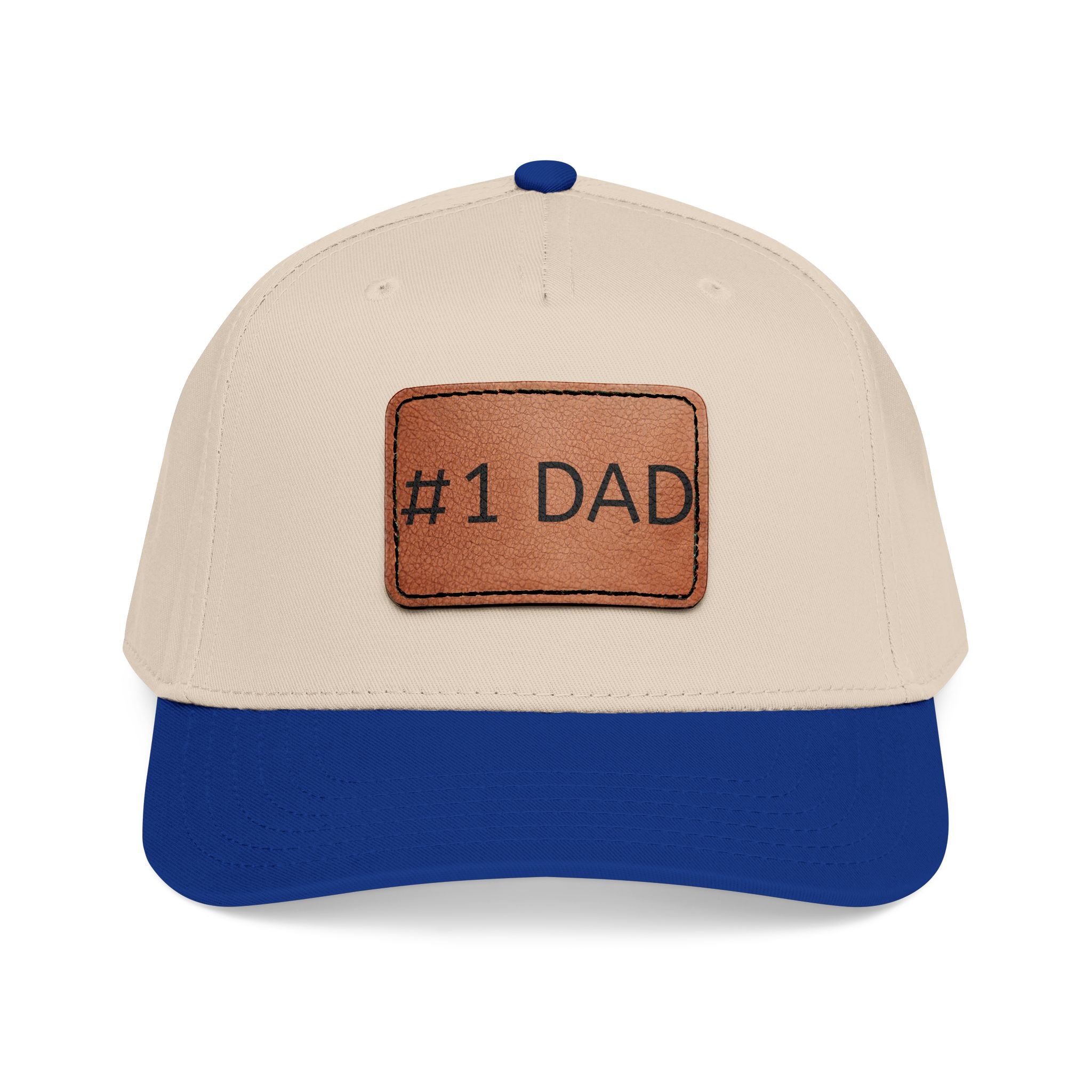 #1 Dad Leather Patch Baseball Cap — Father's Day Gift Hat