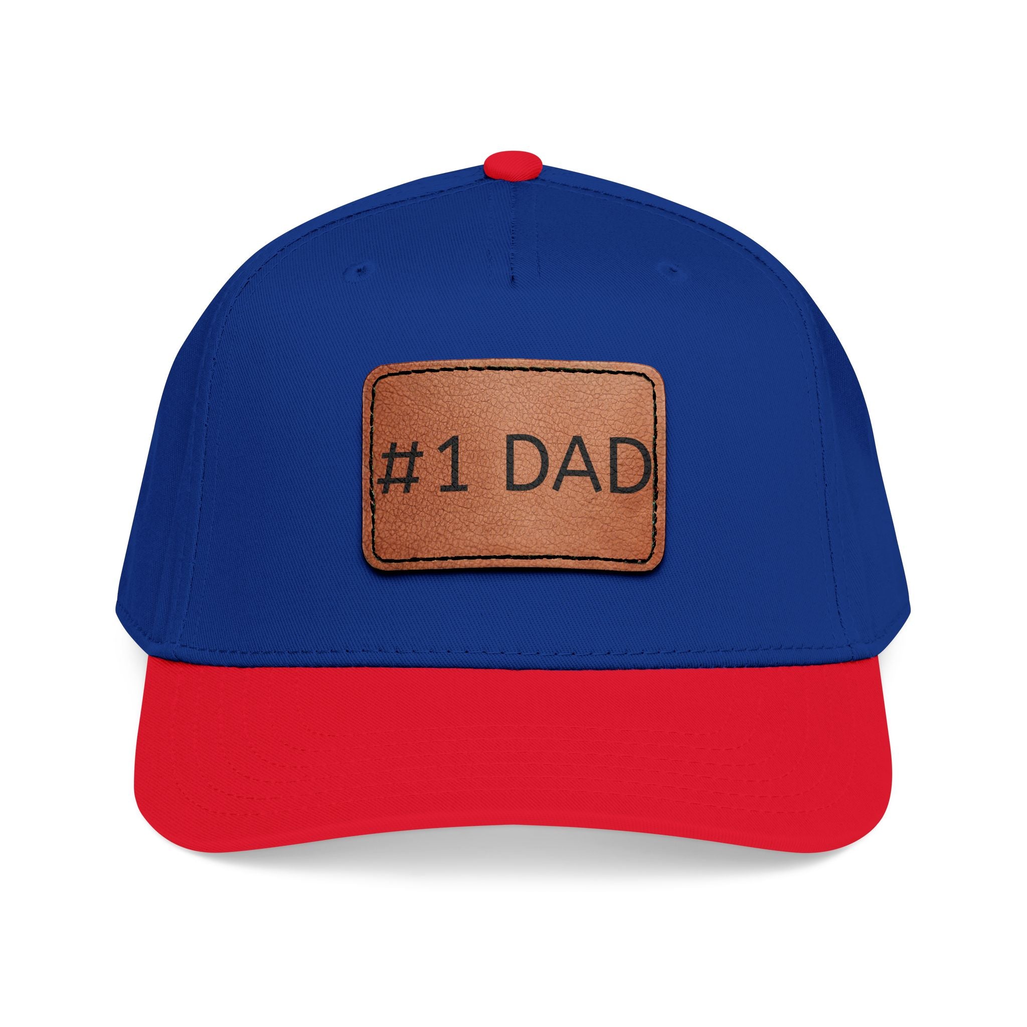 #1 Dad Leather Patch Baseball Cap — Father's Day Gift Hat