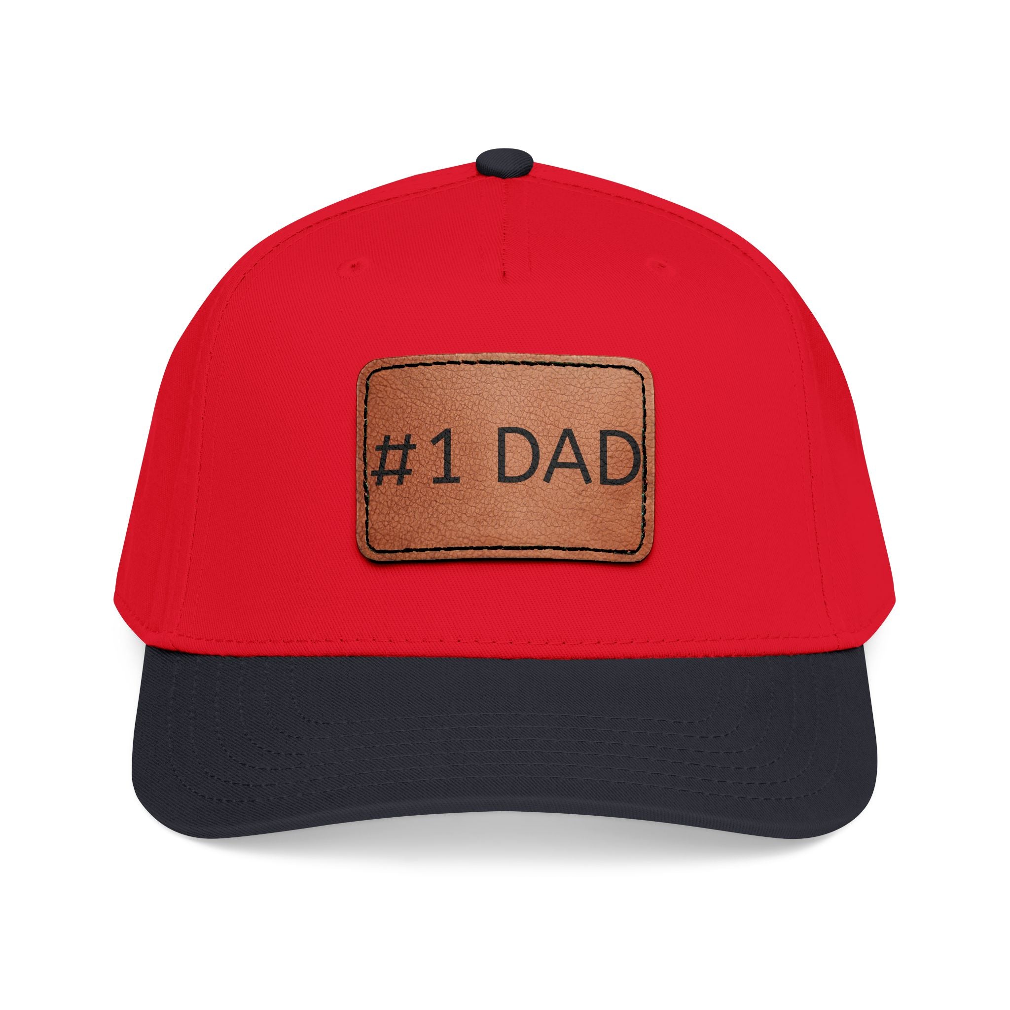 #1 Dad Leather Patch Baseball Cap — Father's Day Gift Hat