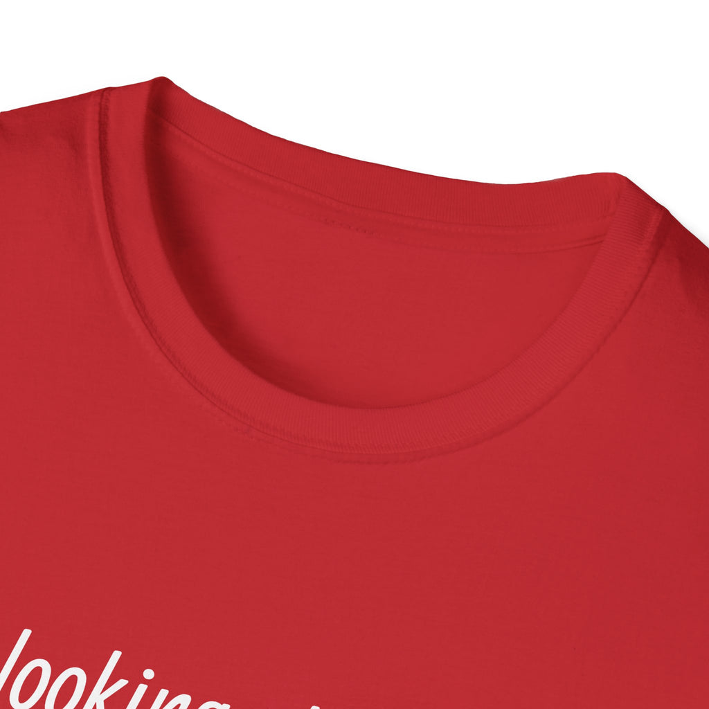 T-Shirt — "Stop looking at my chest!" Funny Statement Tee