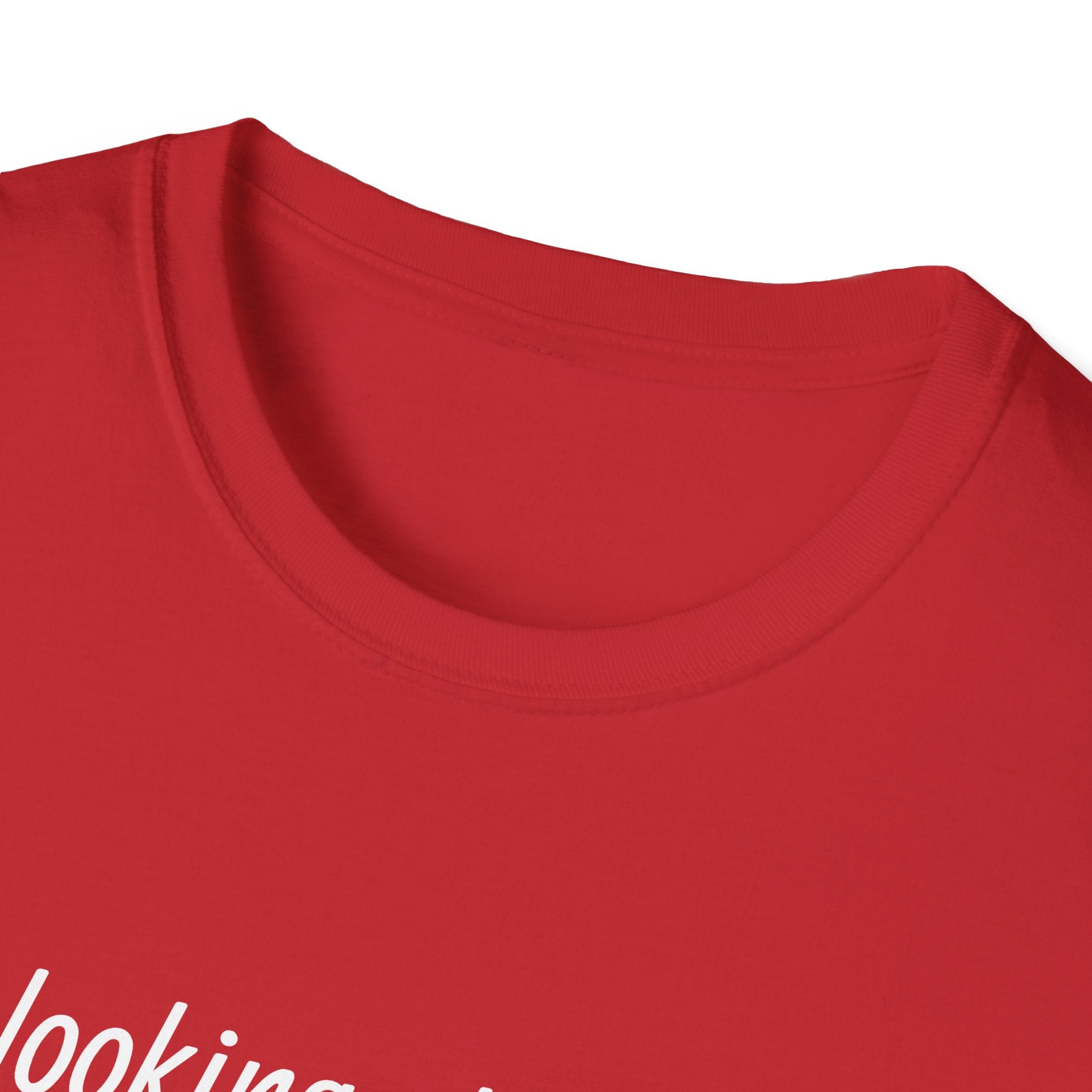 T-Shirt — "Stop looking at my chest!" Funny Statement Tee