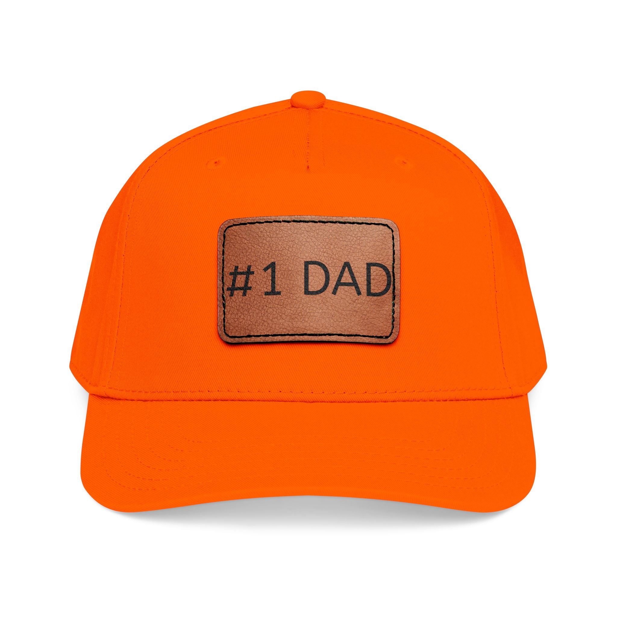 #1 Dad Leather Patch Baseball Cap — Father's Day Gift Hat