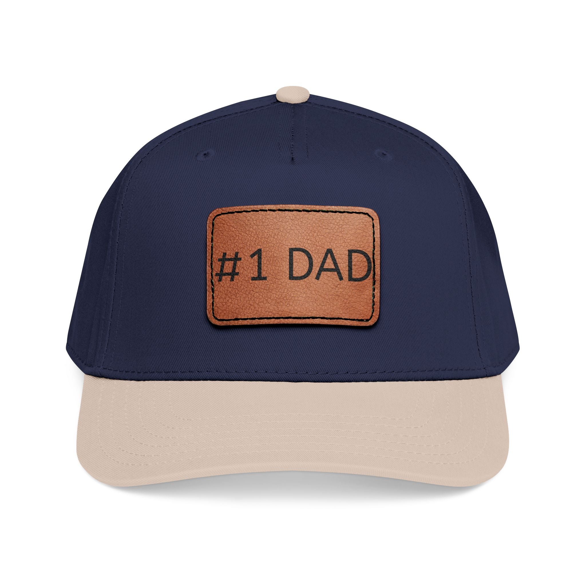 #1 Dad Leather Patch Baseball Cap — Father's Day Gift Hat