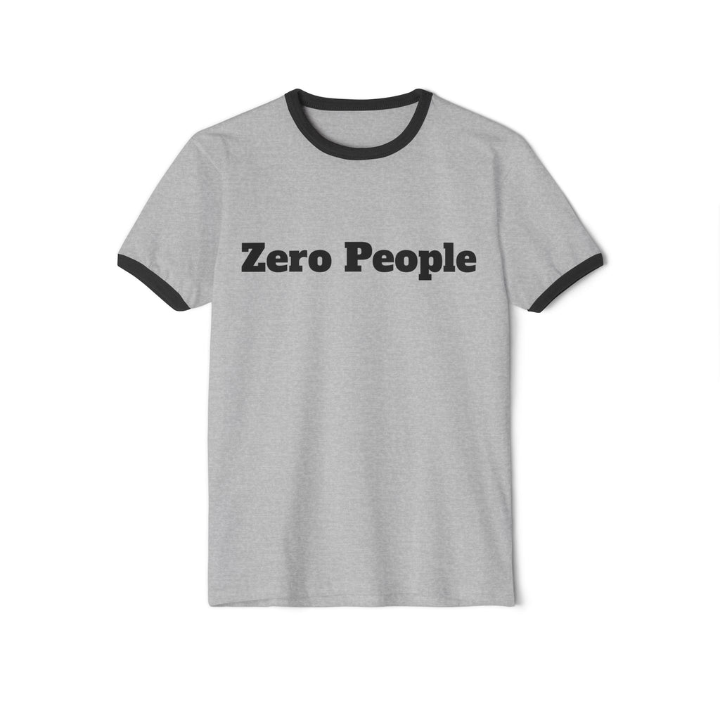 Zero People Ringer Tee — Vintage-Inspired Funny Statement T‑Shirt