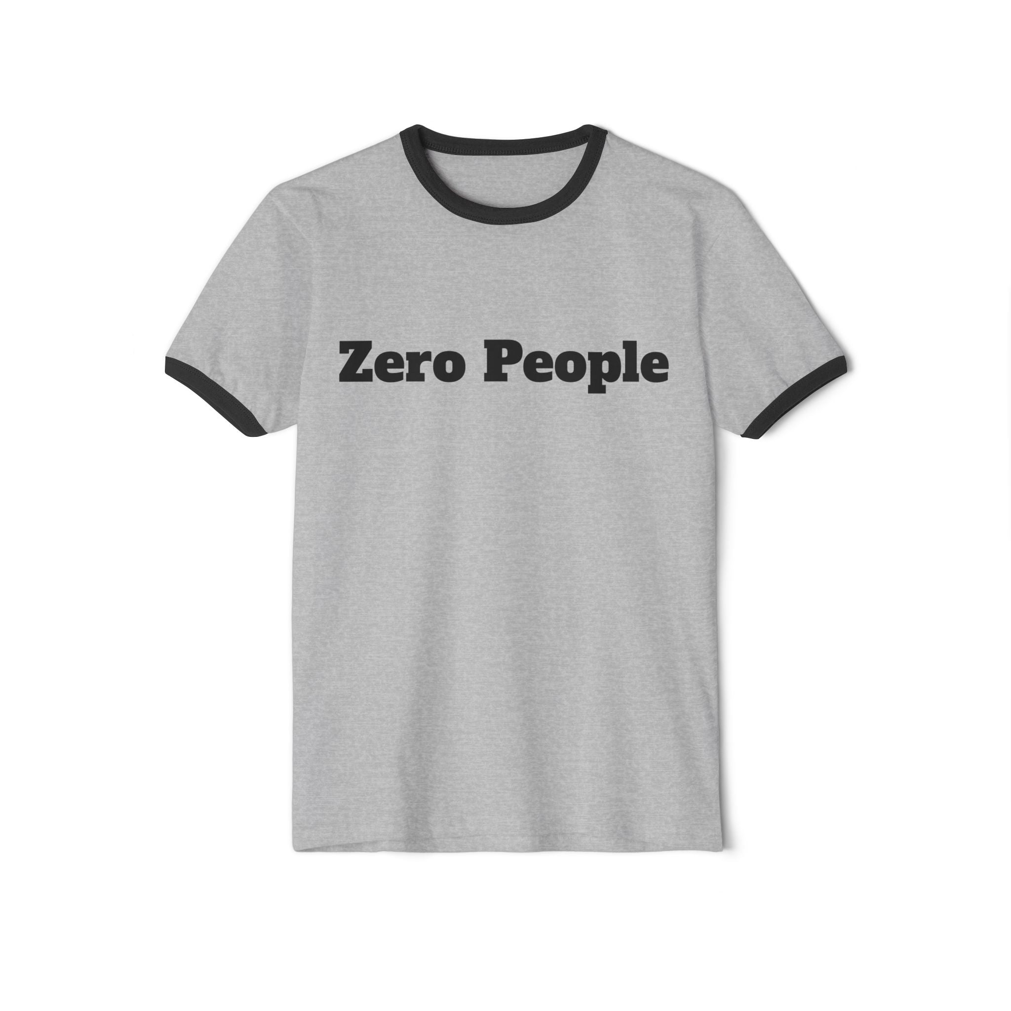 Zero People Ringer Tee — Vintage-Inspired Funny Statement T‑Shirt