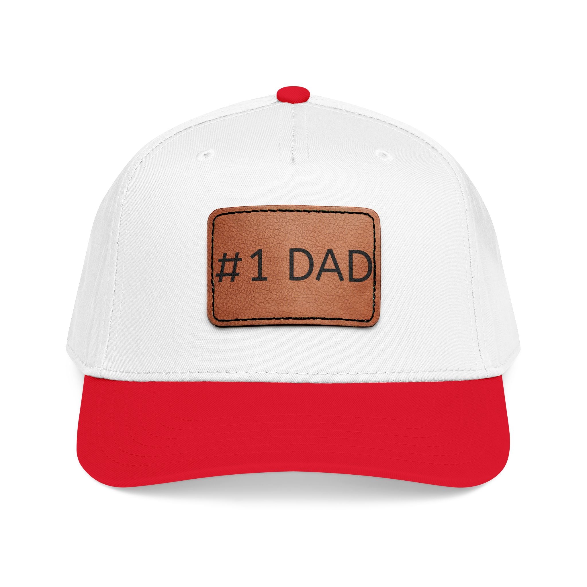 #1 Dad Leather Patch Baseball Cap — Father's Day Gift Hat