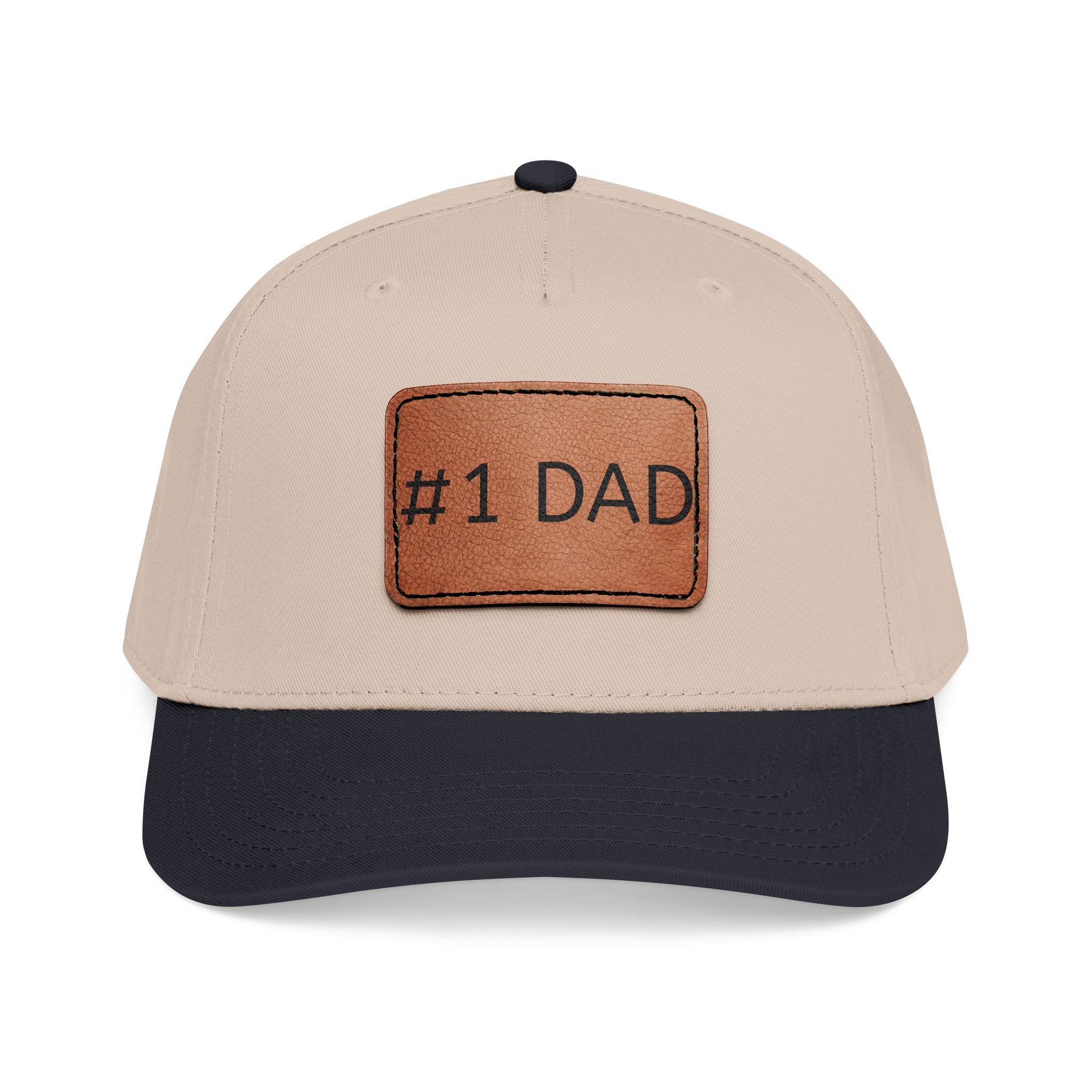 #1 Dad Leather Patch Baseball Cap — Father's Day Gift Hat