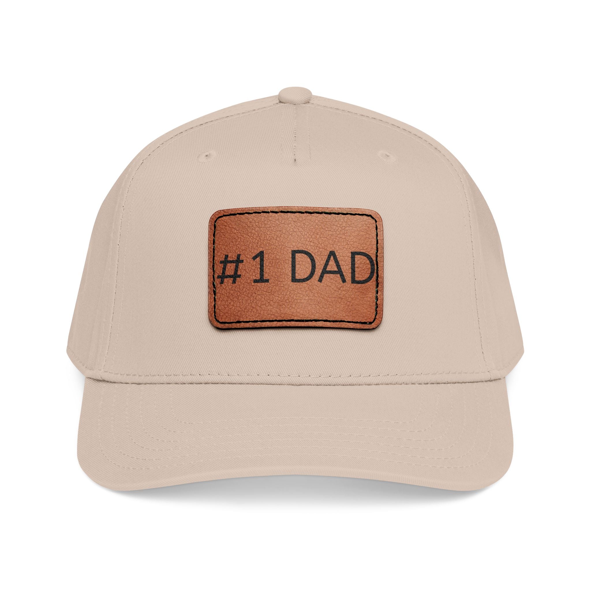 #1 Dad Leather Patch Baseball Cap — Father's Day Gift Hat
