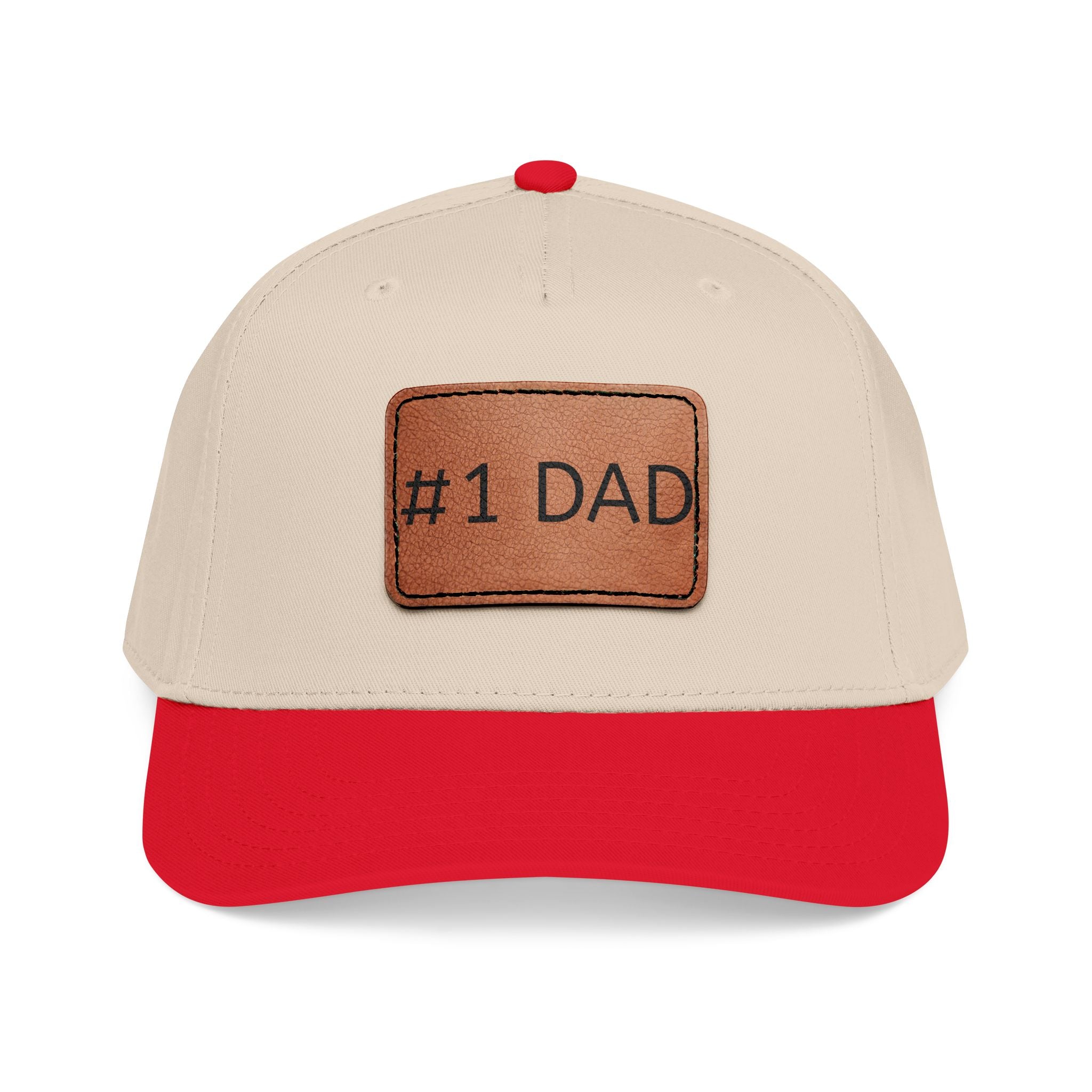 #1 Dad Leather Patch Baseball Cap — Father's Day Gift Hat