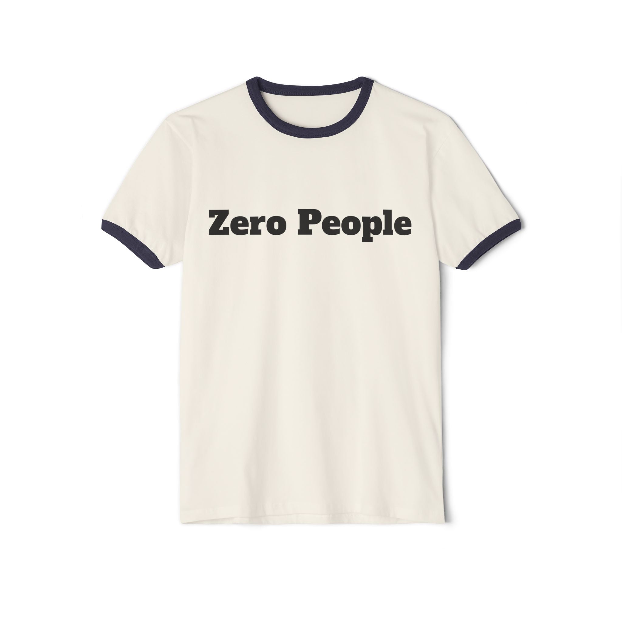 Zero People Ringer Tee — Vintage-Inspired Funny Statement T‑Shirt