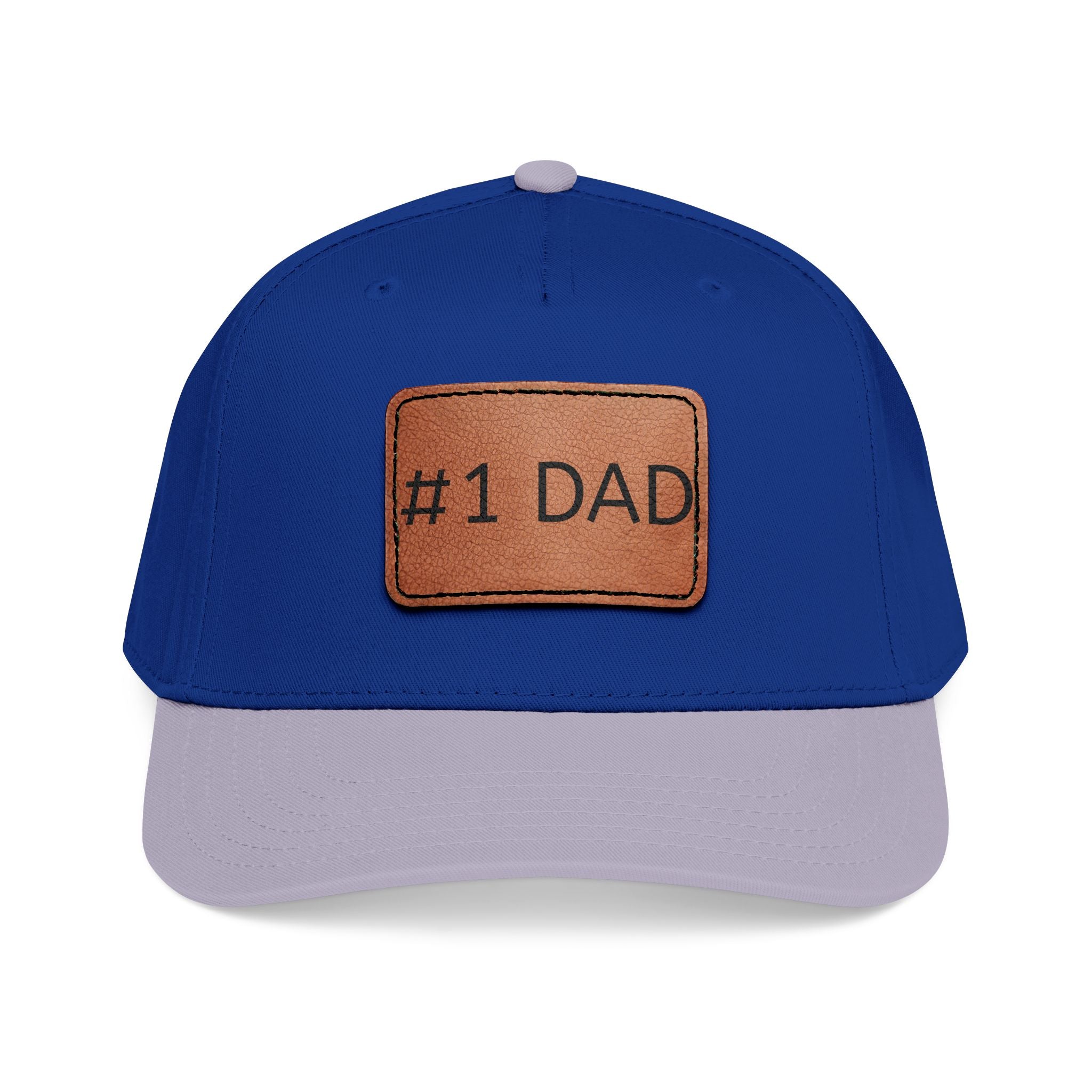 #1 Dad Leather Patch Baseball Cap — Father's Day Gift Hat