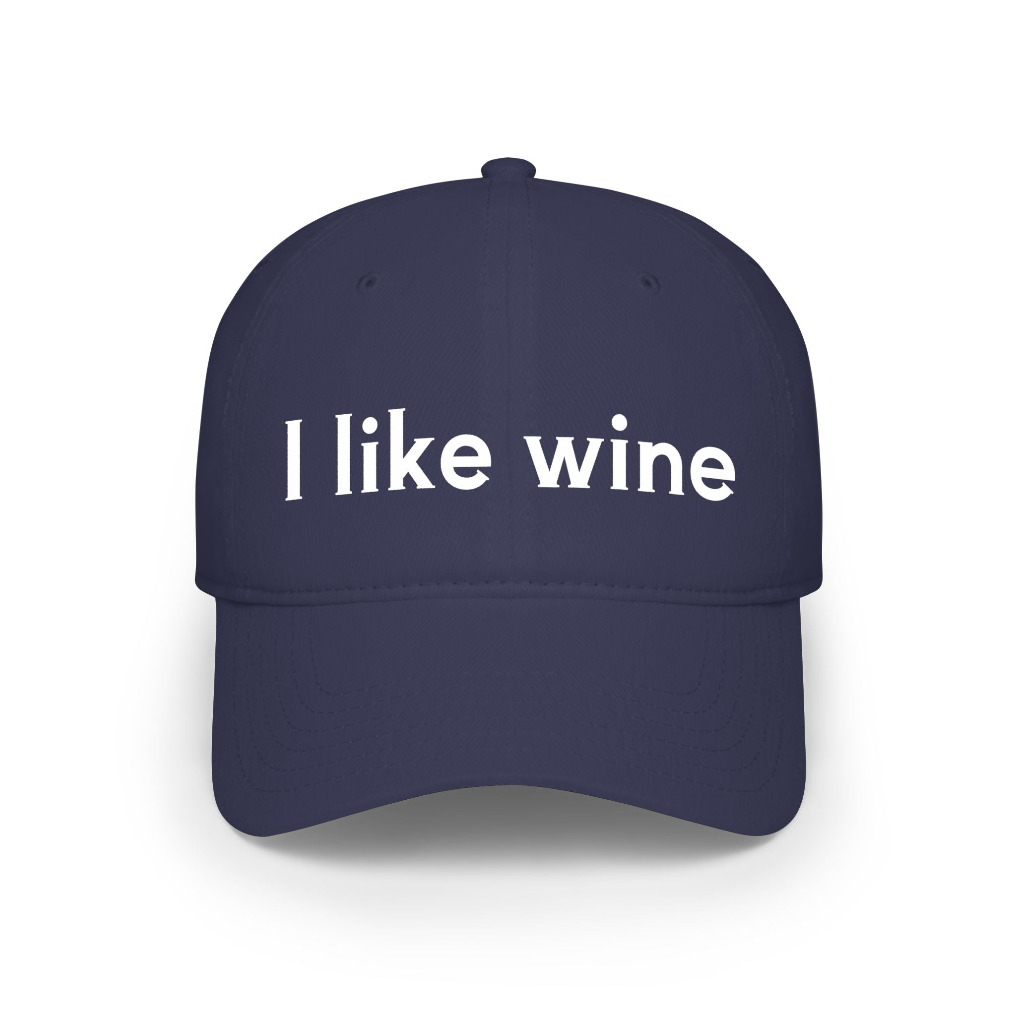 I Like Wine Baseball Cap — Casual Red Low-Profile Wine Lover Hat