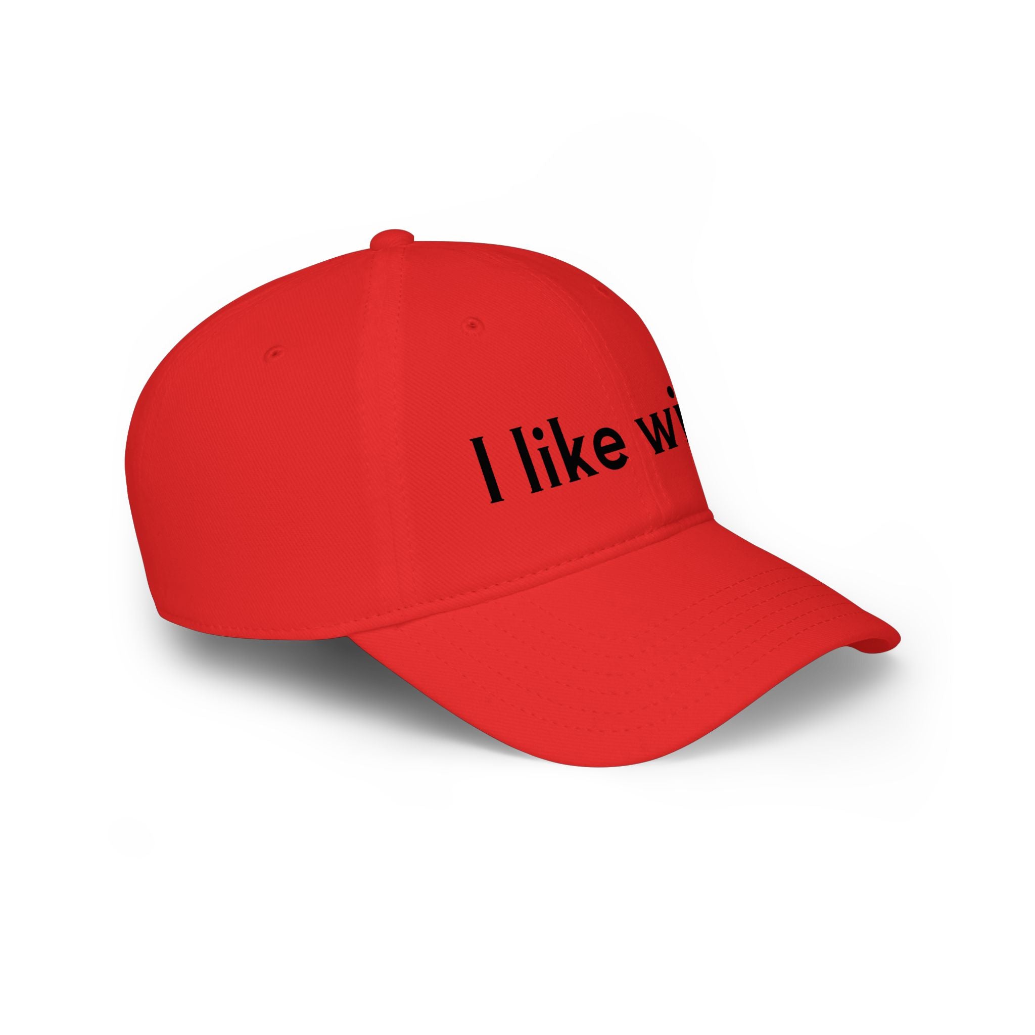 I Like Wine Baseball Cap — Casual Red Low-Profile Wine Lover Hat