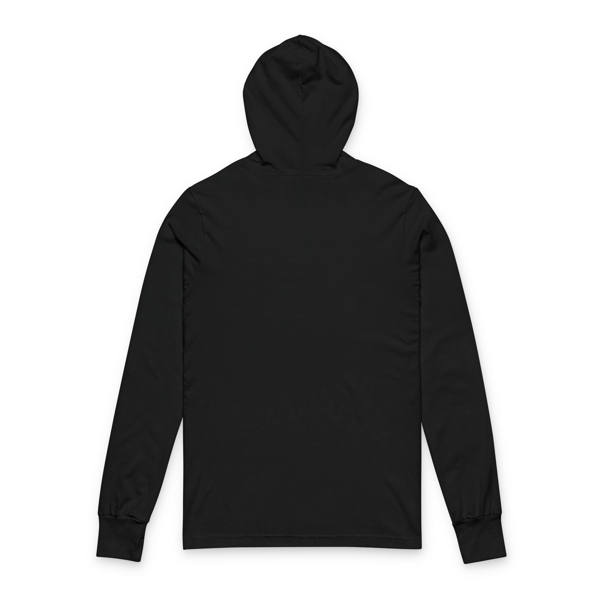 Hooded Long Sleeve Tee — Minimal Black Logo Hoodie Tee