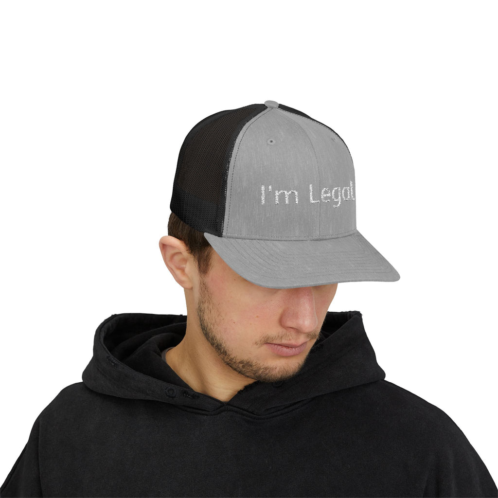 I'm Legal Snapback Trucker Cap – Bold Embroidered Statement Hat for New Citizens & Pride Celebrations