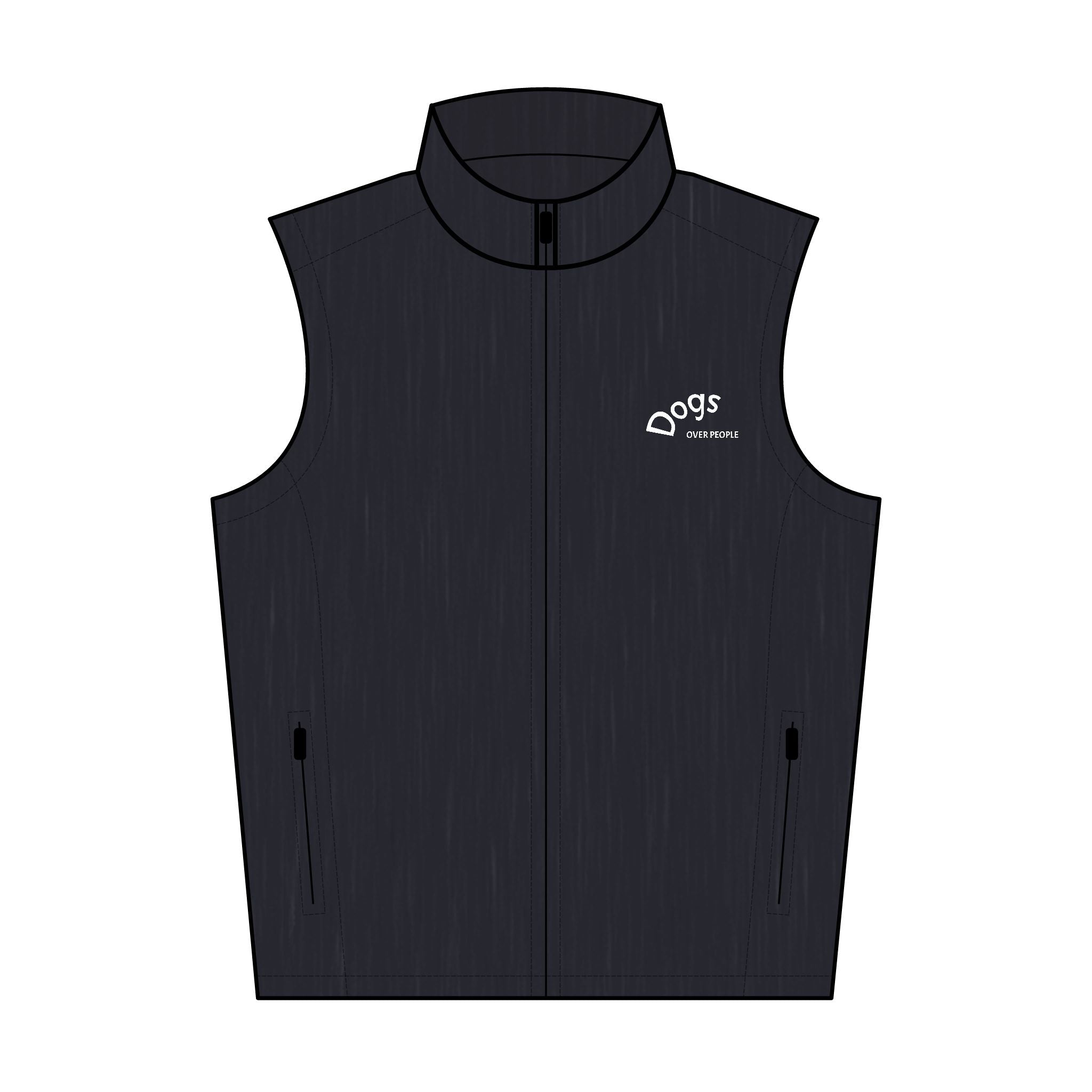 Men's Embroidered Soft Shell Vest - 'Dogs' Logo Lightweight Windproof Vest