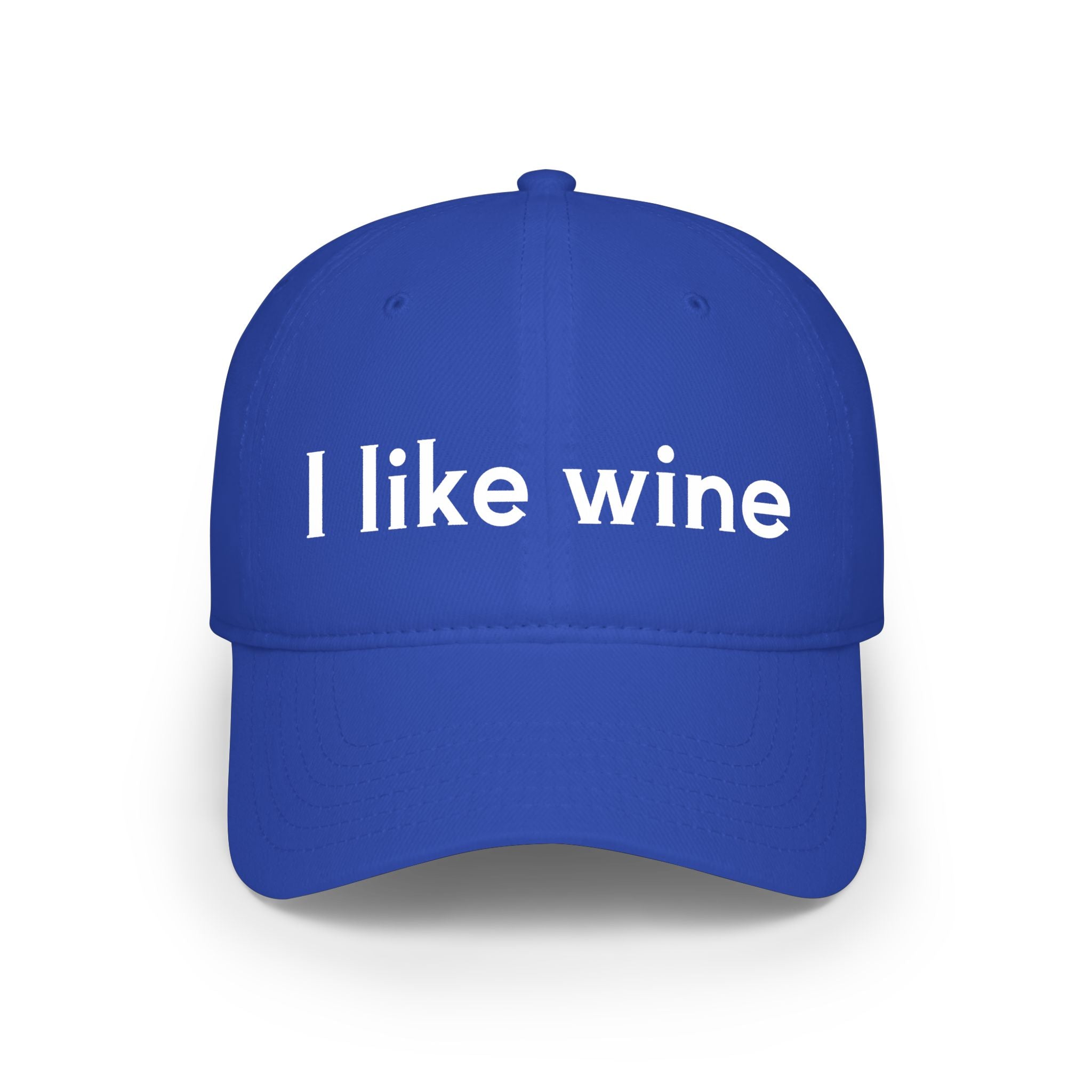 I Like Wine Baseball Cap — Casual Red Low-Profile Wine Lover Hat