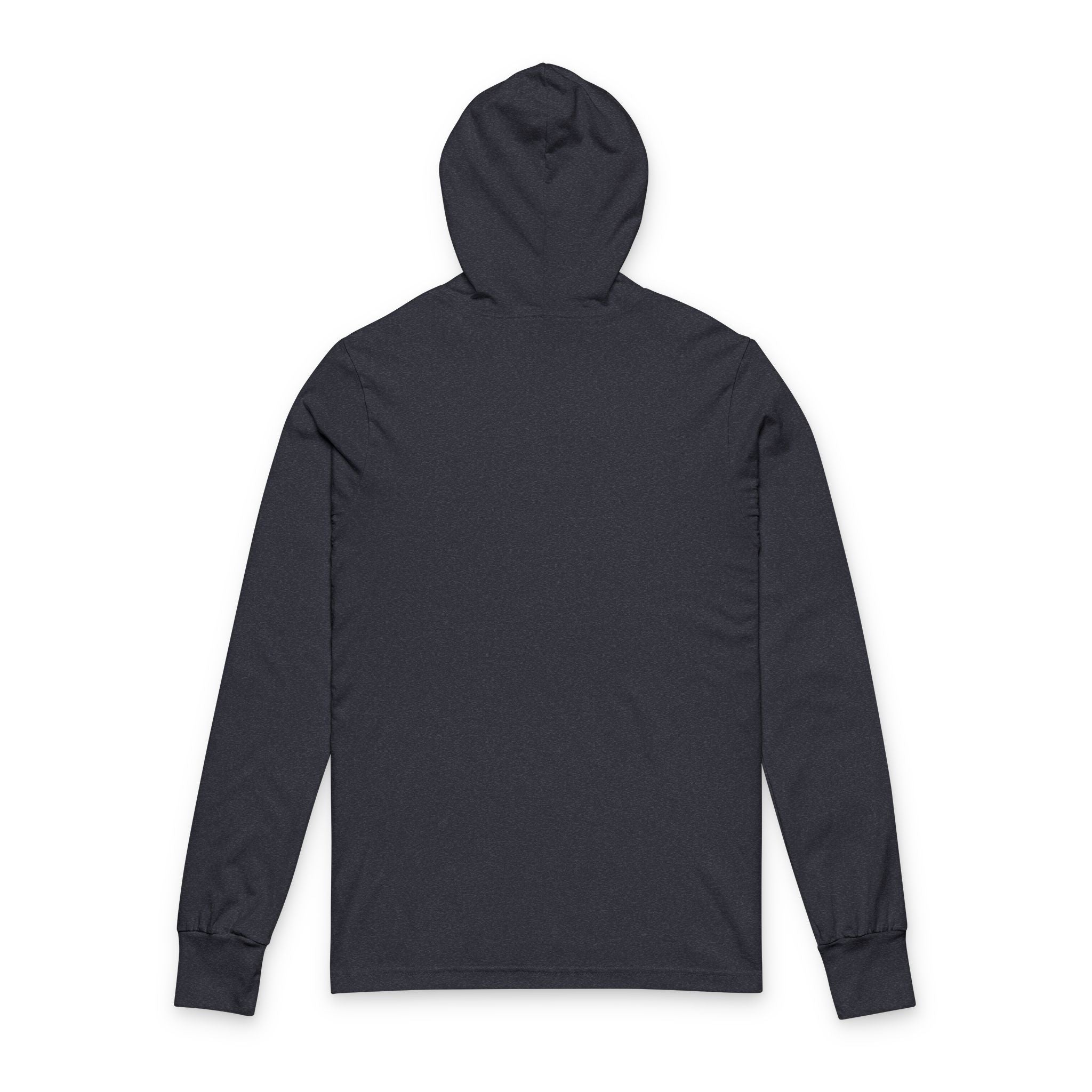 Hooded Long Sleeve Tee — Minimal Black Logo Hoodie Tee