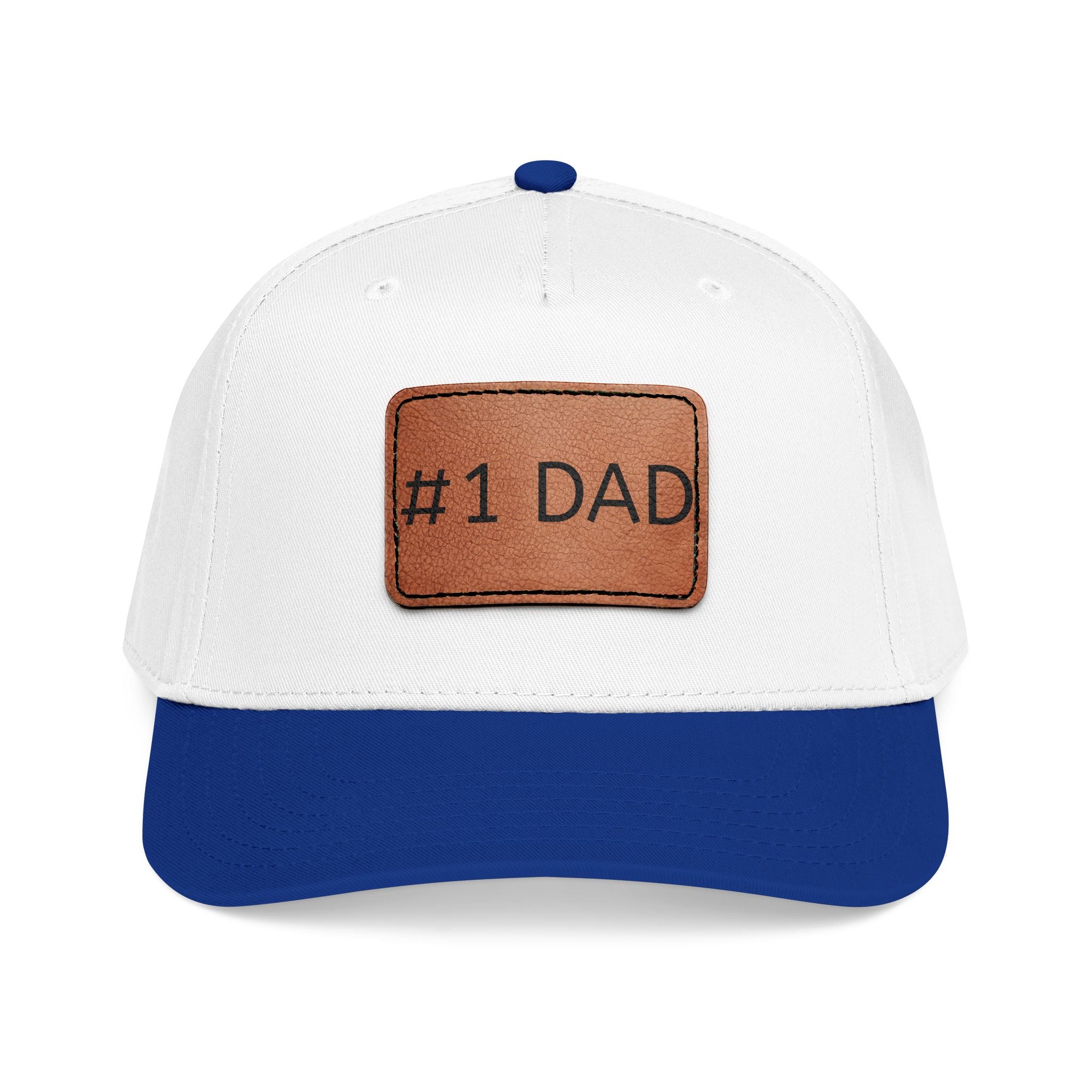 #1 Dad Leather Patch Baseball Cap — Father's Day Gift Hat
