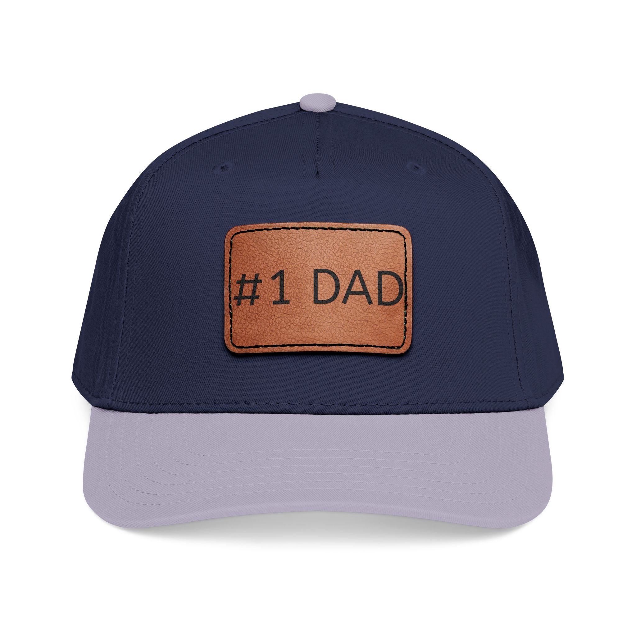 #1 Dad Leather Patch Baseball Cap — Father's Day Gift Hat