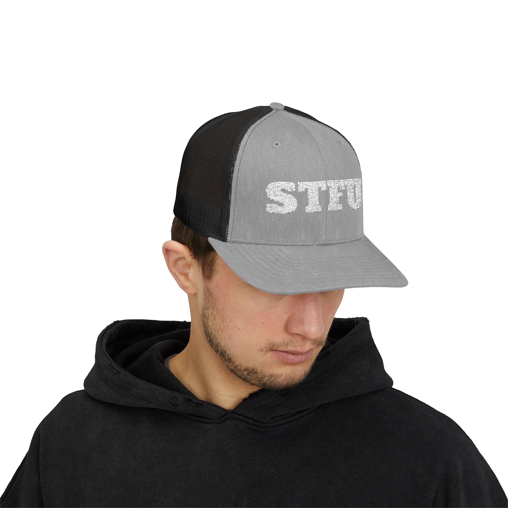 STFU Trucker Cap — Embroidered Snapback Hat